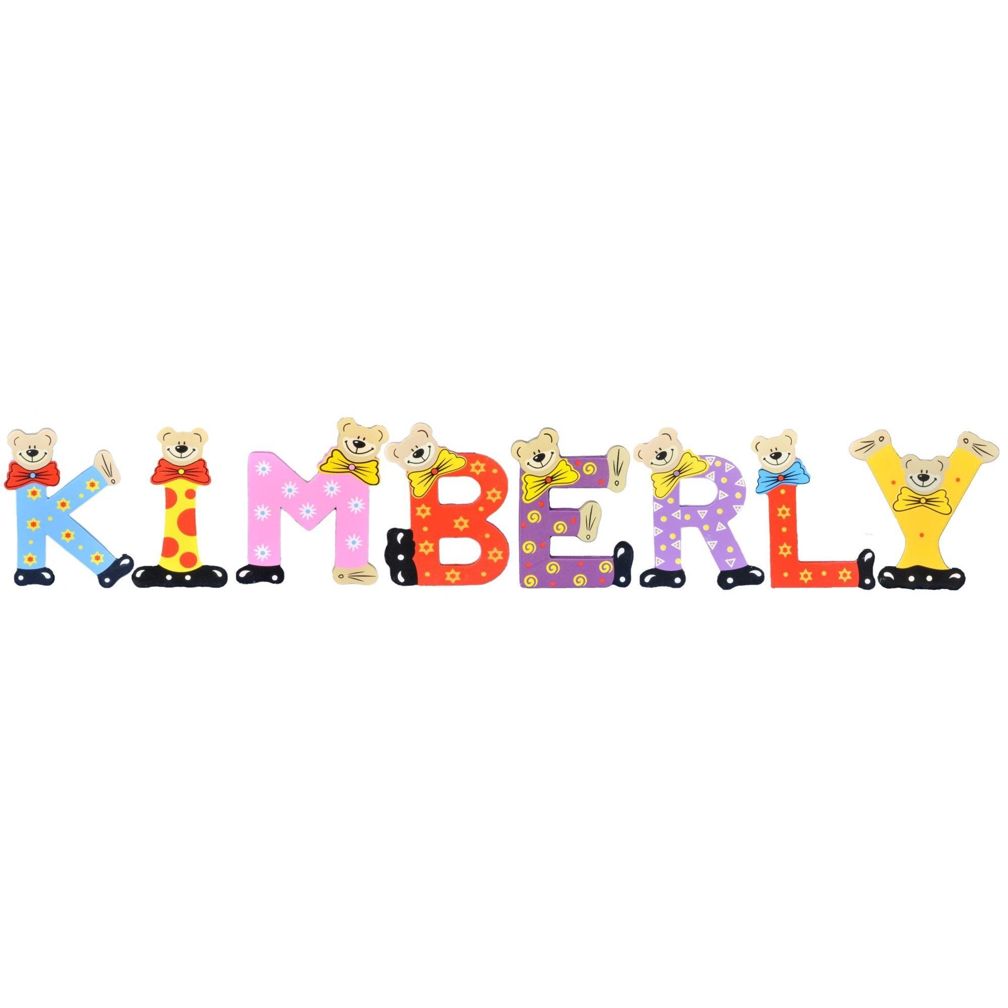 Kinder KIMBERLY - Deko-Buchstaben Playshoes Namen-Set, St), (Set, 8 Holz-Buchstaben sortiert