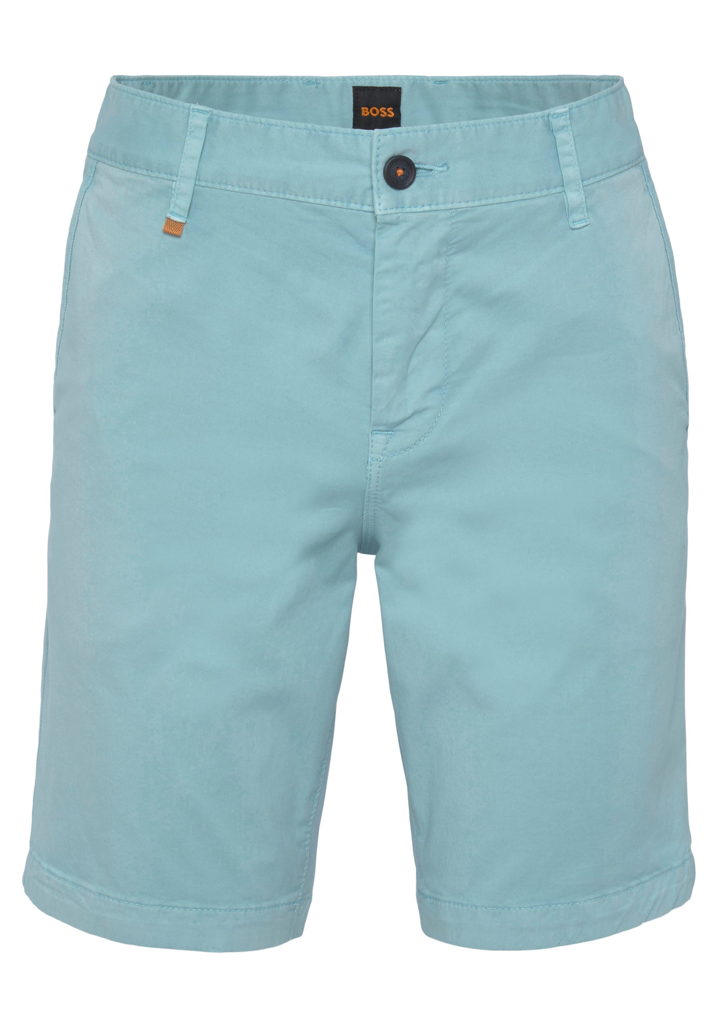 am Zip-fly mit Open BOSS ORANGE Chinoshorts BOSS Knopf Blue