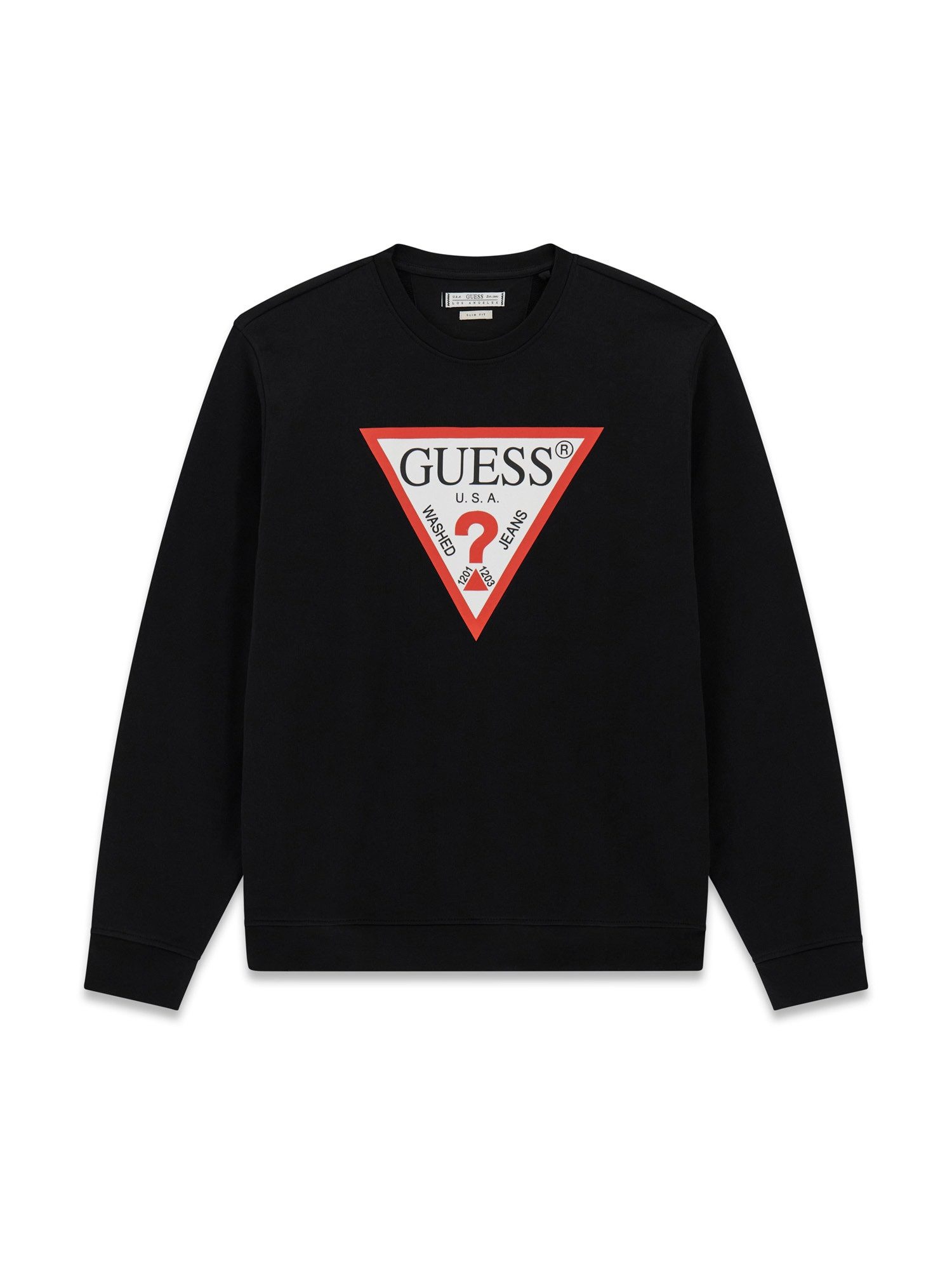 Guess Sweatshirt RED TRIANGLE Rundhalsausschnitt, Regular Fit, Logodruck