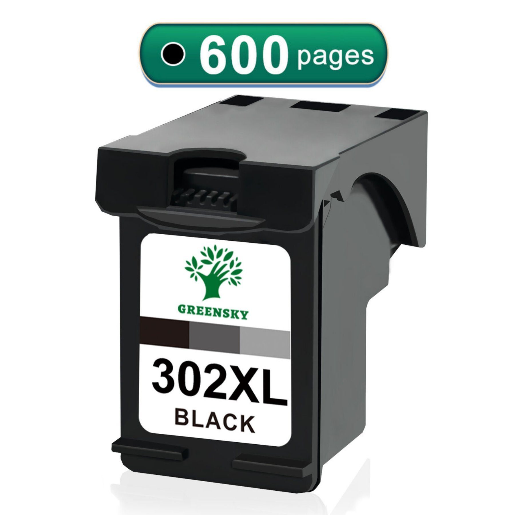 Greensky 1x Schwarz Druckerpatrone Ersatz für HP 302XL HP 302 Tintenpatrone (für HP 302 xl Envy 4525 4520 4527 Deskjet 1110 2130 2132 2134 3630 3632 3633 3634 3636 3638, Officejet 3831 3830 3833 5230 5220)