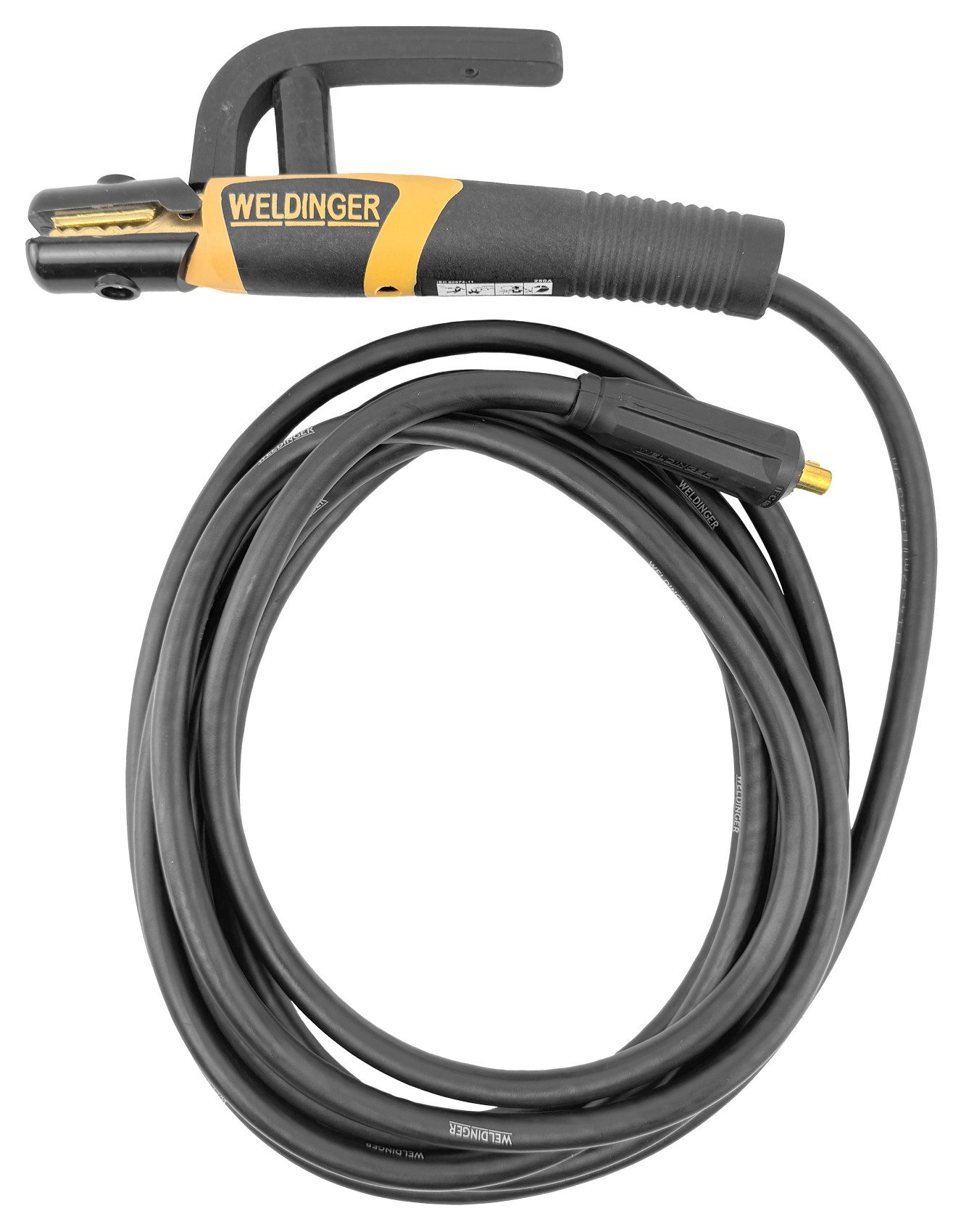 WELDINGER Elektroschweißgerät Kupfer-Schweißkabel 5 Dorn 9 mm Gummiqualität Elektrodenhalter 200A, Elektrodenhalter verfügt über Lüftungskanäle, 9 mm Dorn