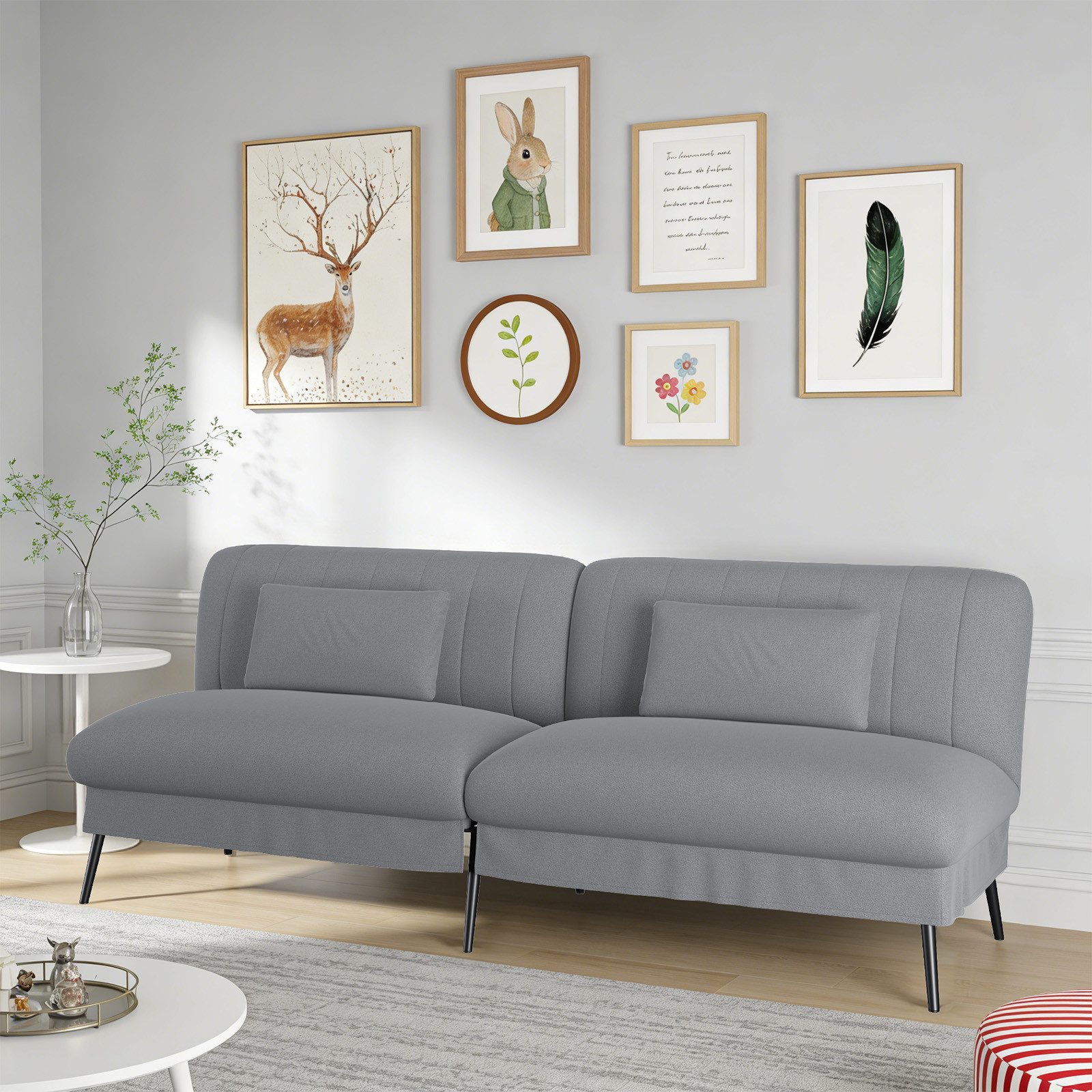 COMHOMA Schlafsofa Klappbares Schlafsofa 2-in-1 Couch, Multifunktionales Sofa, mit Großer Liegefläche, Platzsparendes Bettsofa