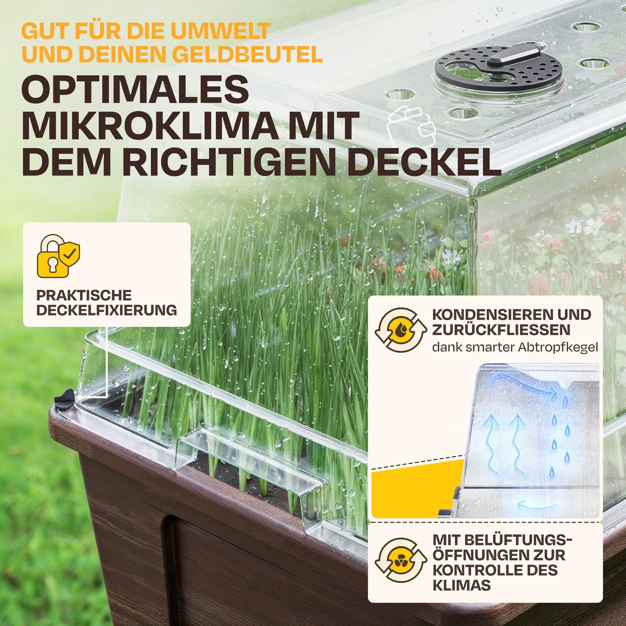 ONDIS24 Hochbeet Blumenkübel Frühbeet Gewächshaus Victoria – Bild 4 von 5