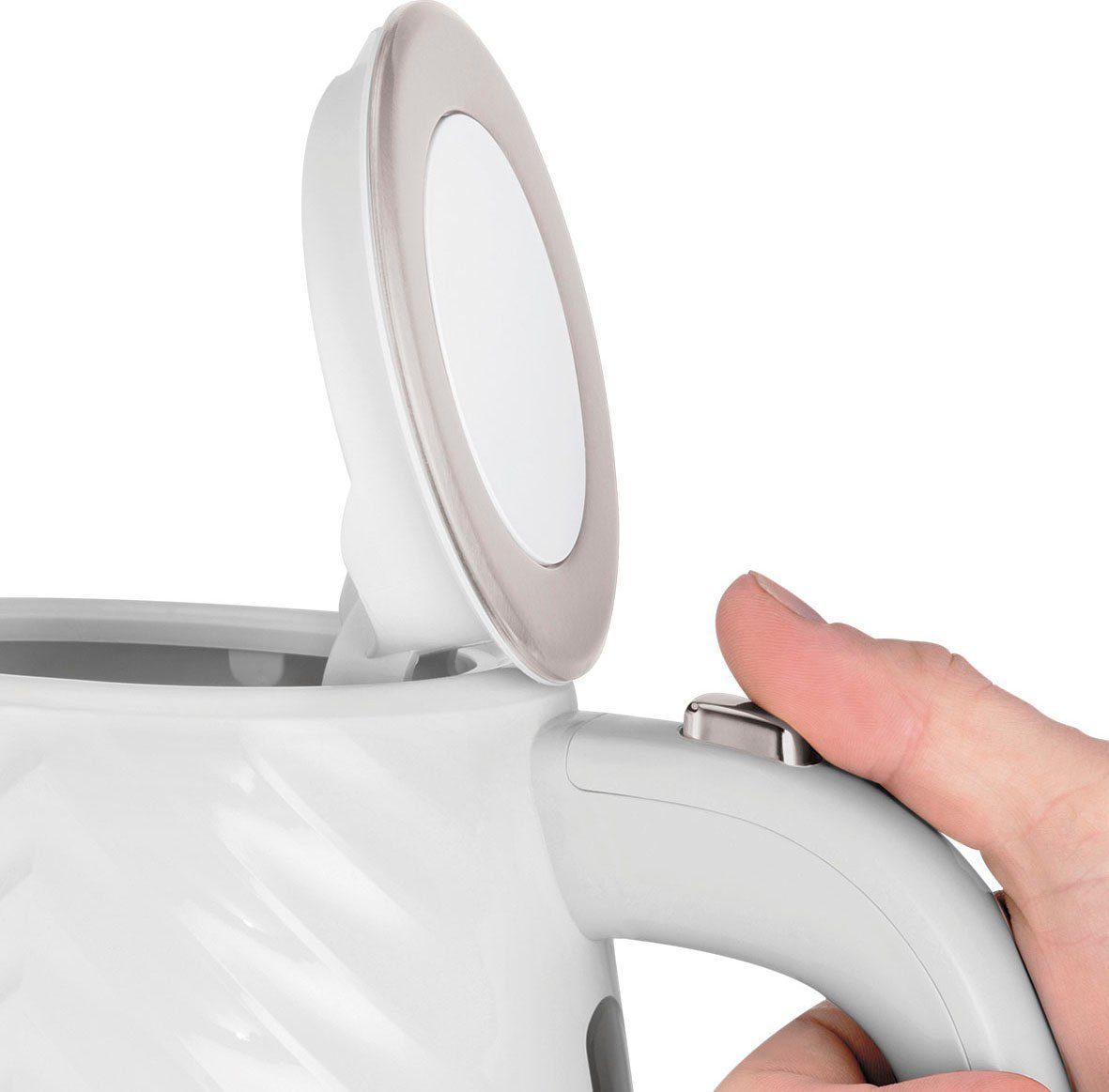 RUSSELL HOBBS Wasserkocher Groove 26381-70, weiß, 1,7 l, 2.400 Watt, herausnehmbarer Kalkfilter, 1,7 l, 2400 W