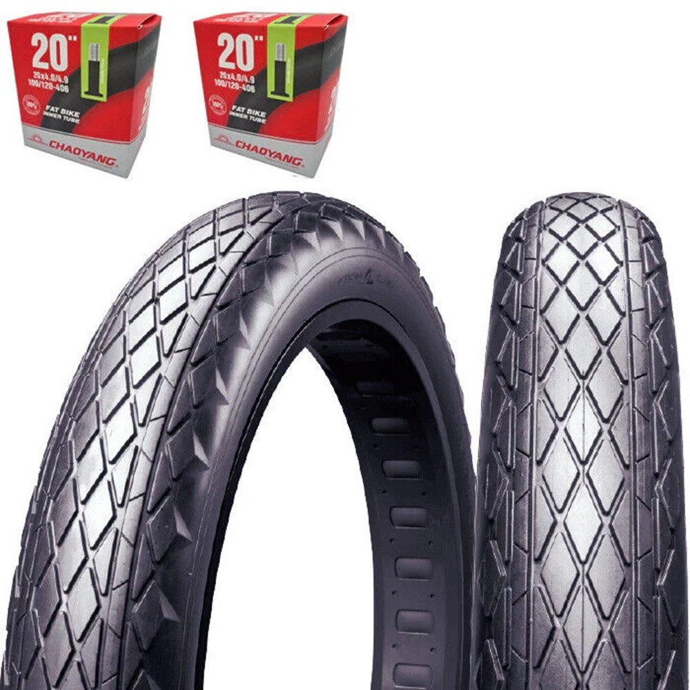 Chaoyang Fahrradreifen 2 Stk Fatbike Reifen Sand Storm 20x4.0 100-406 inkl. 2 x Schläuche SET, (2-tlg)