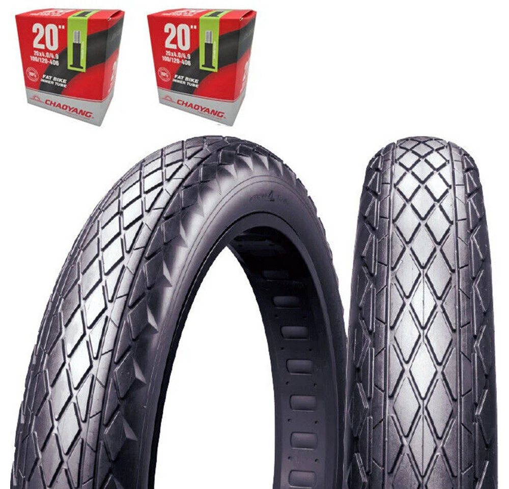 Chaoyang Fahrradreifen 2 Stk Fatbike Reifen Sand Storm 20x4.0 100-406 inkl. 2 x Schläuche SET, (2-tlg)