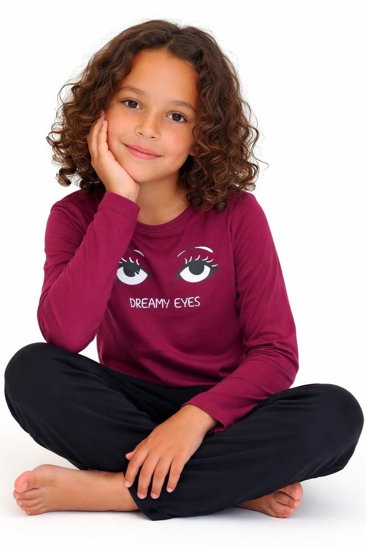 Moonline Pyjama Warmer dicker Kinder Schlafanzug Pyjama Nachtwäsche Langarm Baumwolle lange Form