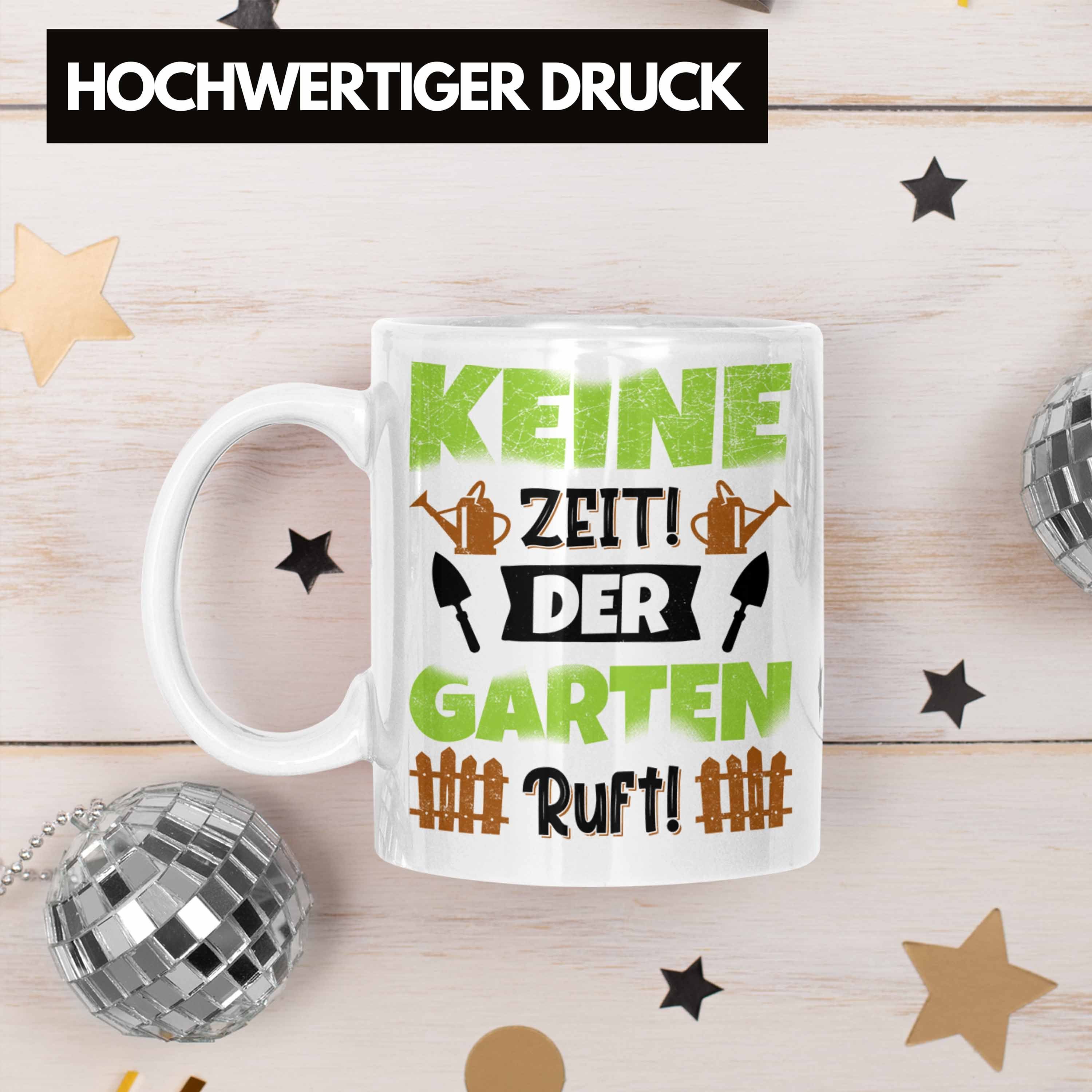 Trendation Garten Spruch Weiss Garten Gärtner für Geschenk - Kaffeetasse Hobbygärtner Tasse Becher Trendation Tasse