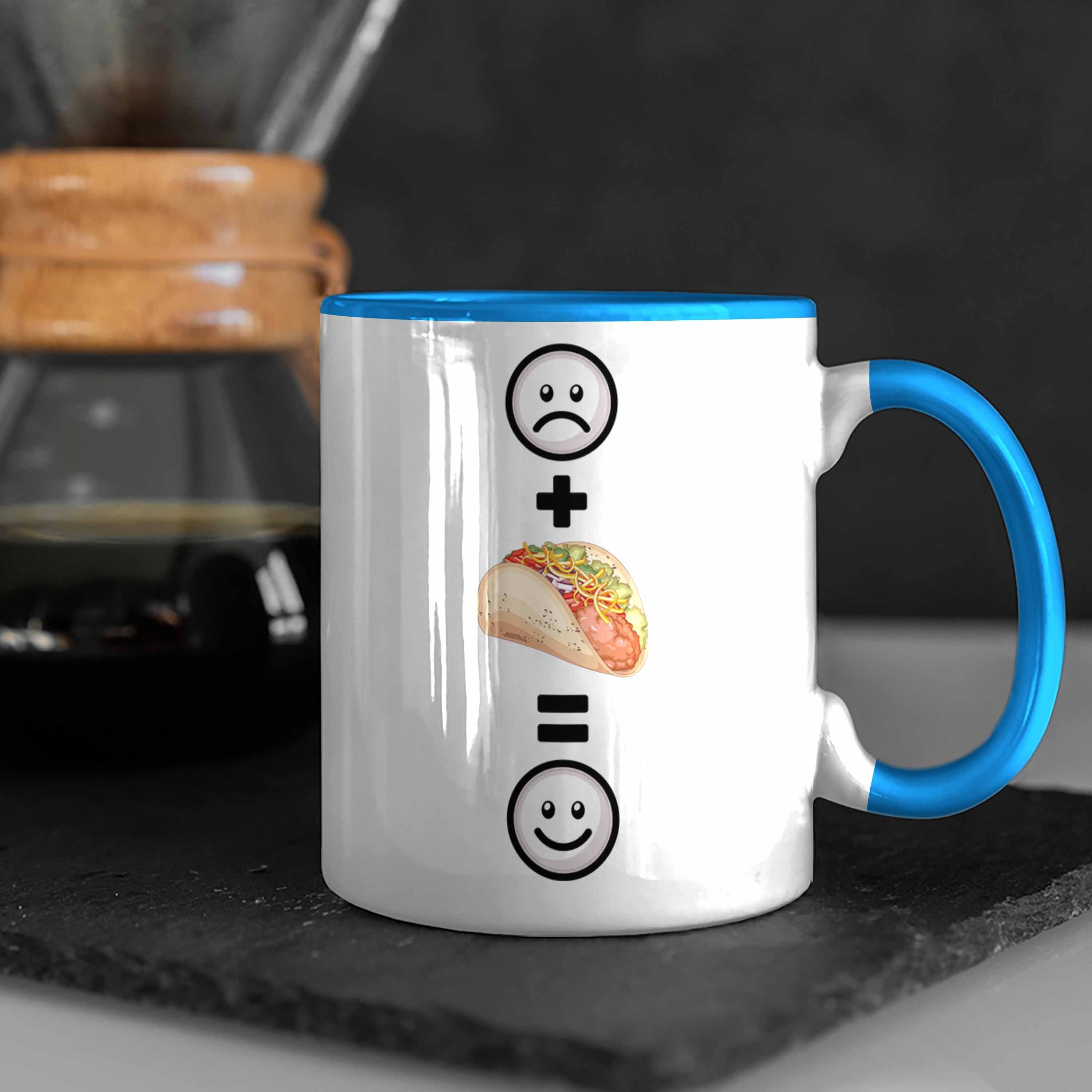 :(Taco Trendation Geschenkidee Blau Taco-Liebhaber Tasse Lustige Taco Geschenk Tasse für