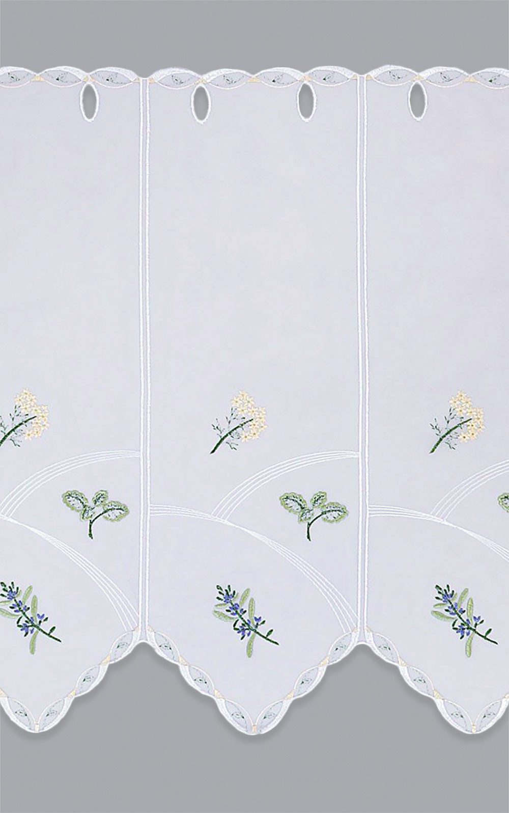 Plauener Spitze® Scheibengardine Kräutergarten (1 St), transparent, HxB 29x49.2cm