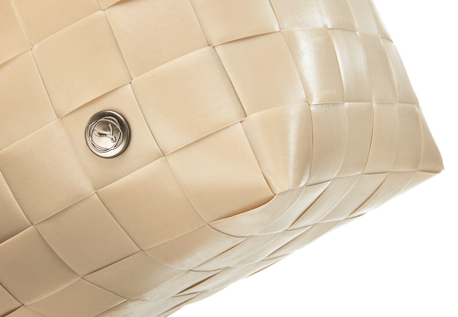 Kobolo Einkaufsshopper Shopper BEZ aus PE geflochten mit PU Henkeln beige, Beige