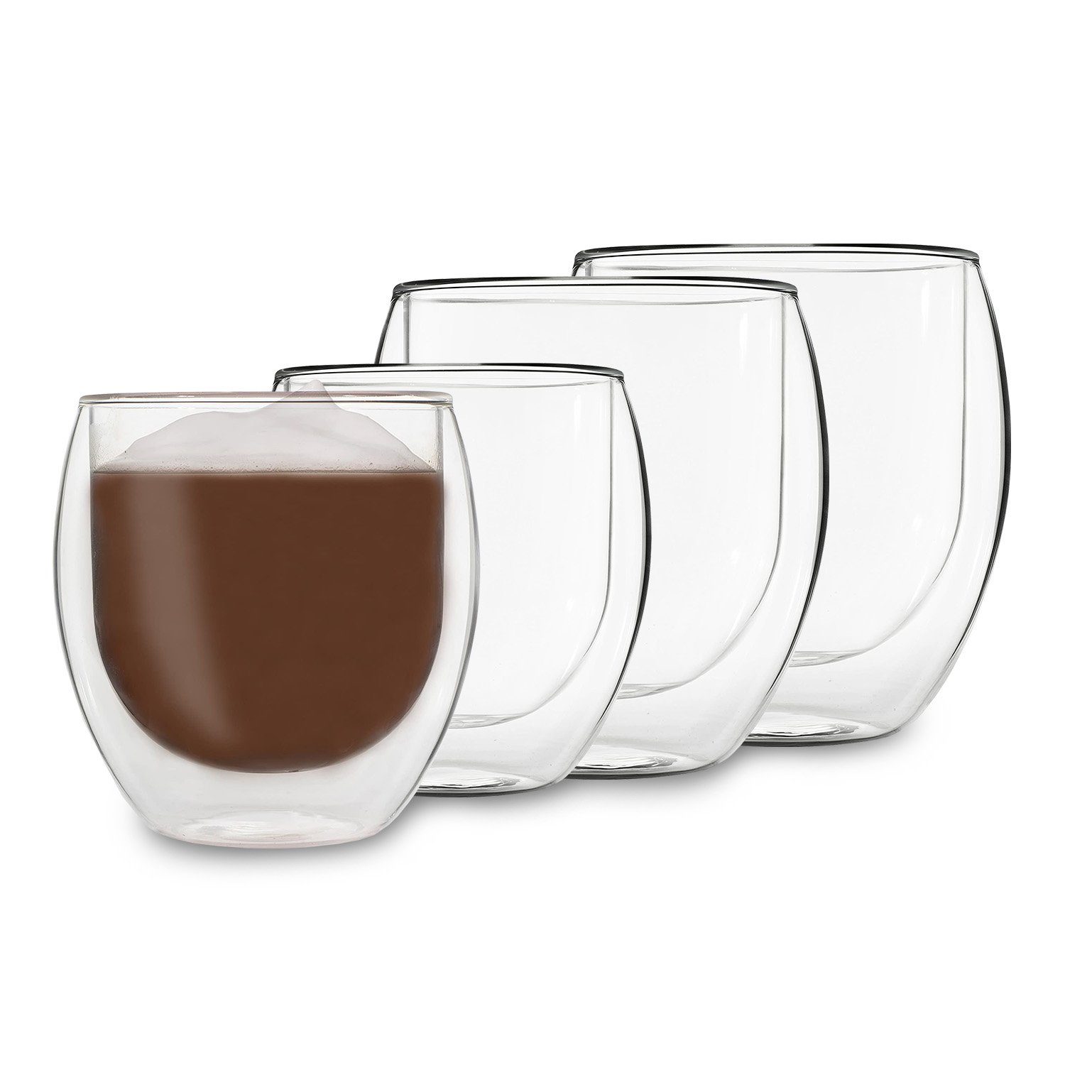 Feelino Thermoglas DUOS Gläser 2x 310ml, 2x 410ml Jumbo, 2-tlg., Glas