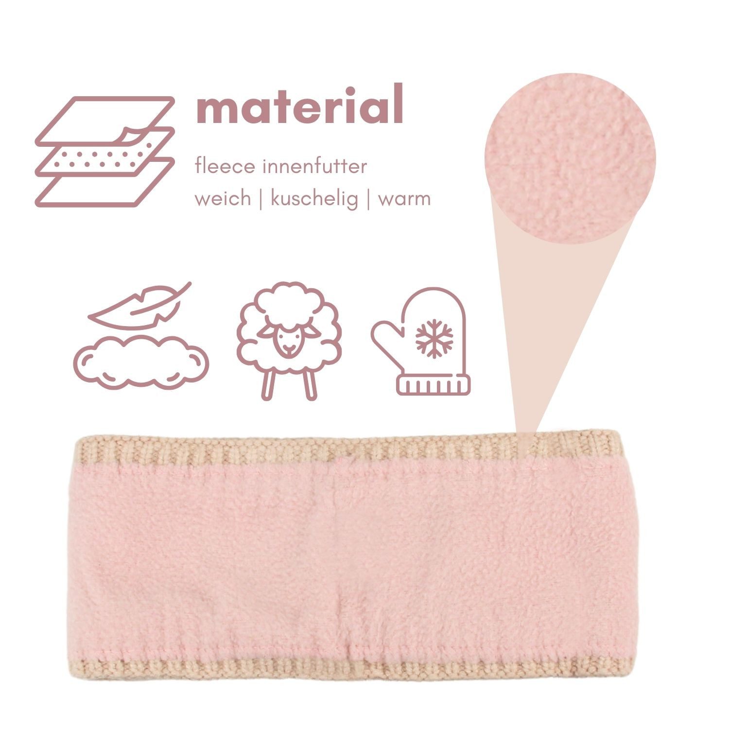 Frentree Stirnband Gefüttertes Haarband, Ohrenwärmer für Damen und Mädchen, Strickmuster mit Schleife und weichem Fleece Innenfutter