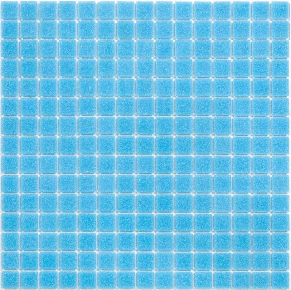 Mosani Bodenfliese Quadratisches Glasmosaik Mosaikfliesen hellblau glänzend / 10 Matten