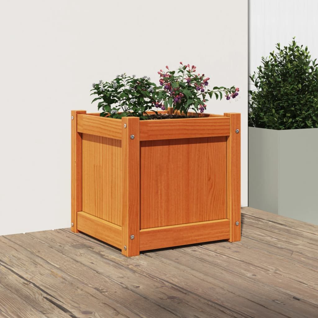 vidaXL Blumentopf Pflanzkübel Wachsbraun 40x40x40 cm günstig online kaufen