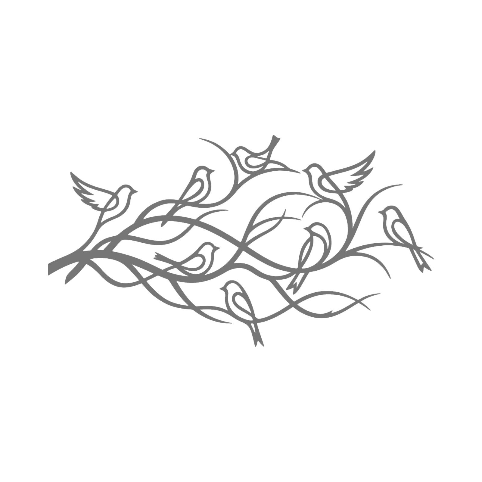 Jumpeak Wanddekoobjekt Vögel auf Ästen Metall Wandbild, Vögel, Äste, Strichkunst, Gemütlich, Metall, 4 Farben, 4Größen, Wanddekoration für das Wohnzimmer,Harmonie