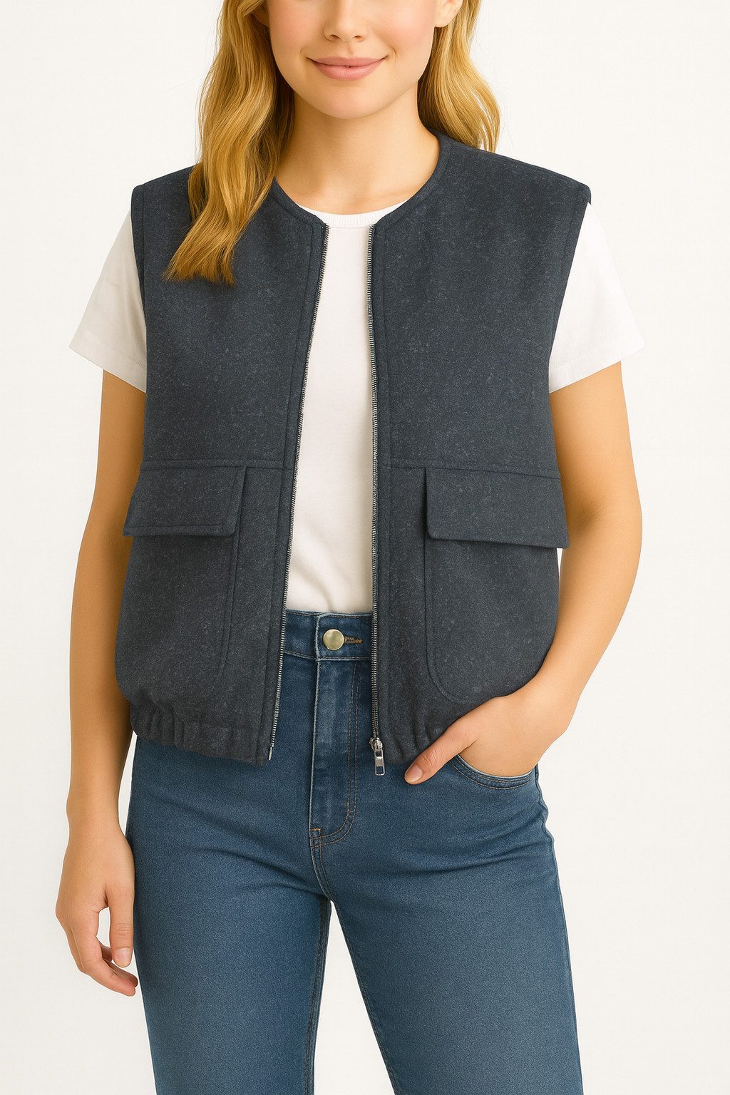 Worldclassca Sweatweste Worldclassca Sweat Weste Oversized Kuschelig Herbst Winter Ärmellos Neue Kollektion - Stilvolle und gemütliche Mode für Damen