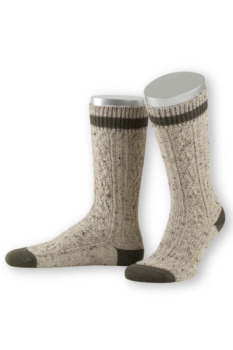 Lusana Trachtensocken Trachtensocken - L5698T - braun, grün, marine