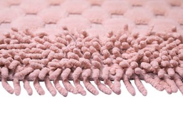 Teppich Badezimmerteppich Set 2-teilig Kreis-Muster rutschfest waschbar - rosa, Teppich-Traum, Oval, Höhe: 7,5 mm, waschbar