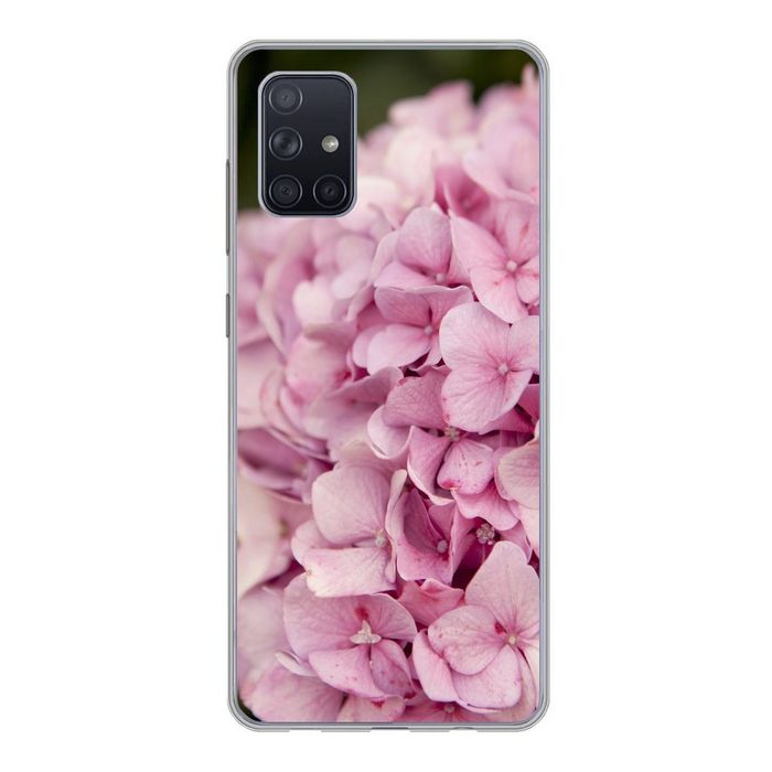 MuchoWow Handyhülle Nahaufnahme einer rosa Hortensie Handyhülle Samsung Galaxy A51 5G Smartphone-Bumper Print Handy