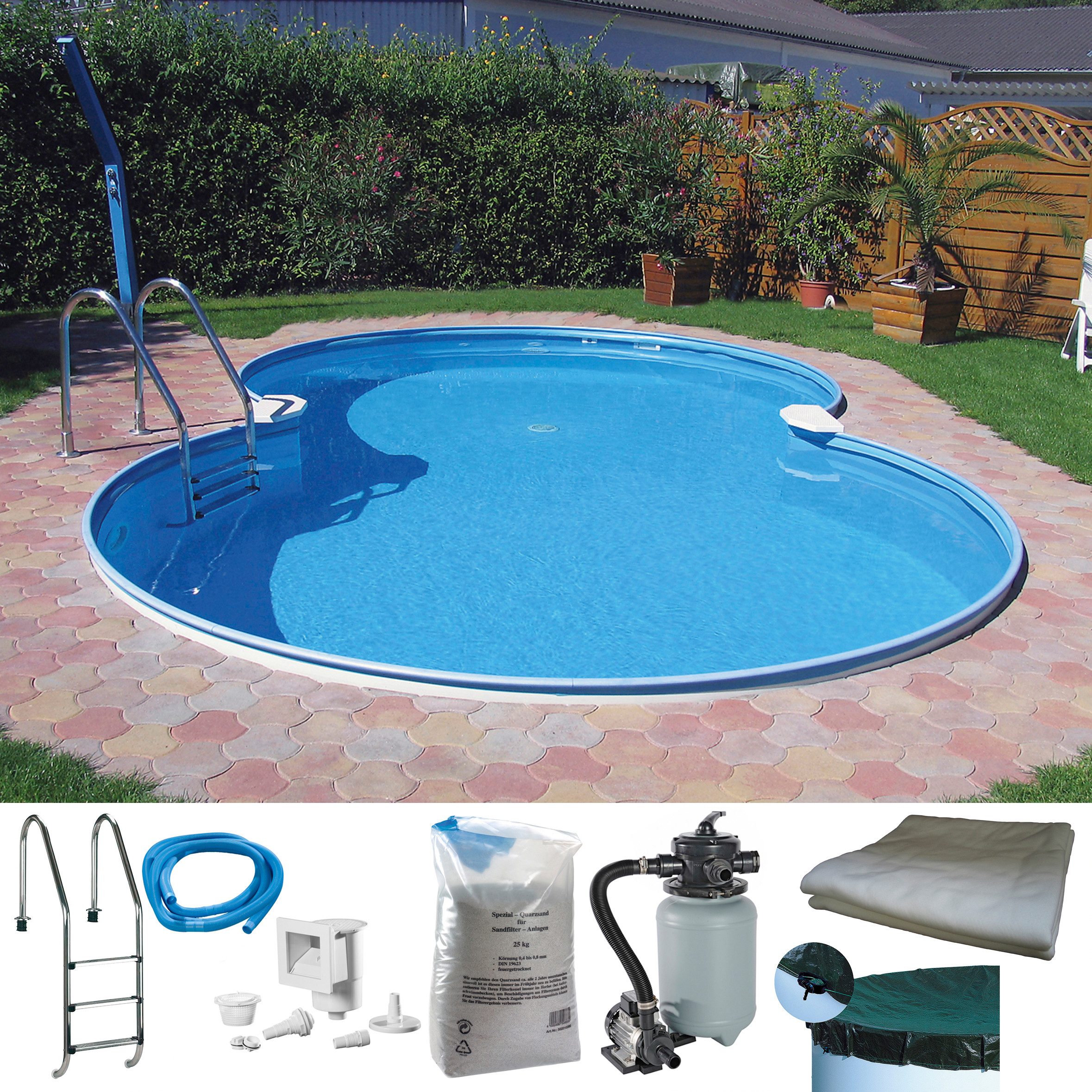 my POOL BWT Achtformpool BALI 1 (Komplett-Set, 7-tlg), Höhe 120 cm, in verschiedenen Größen verfügbar