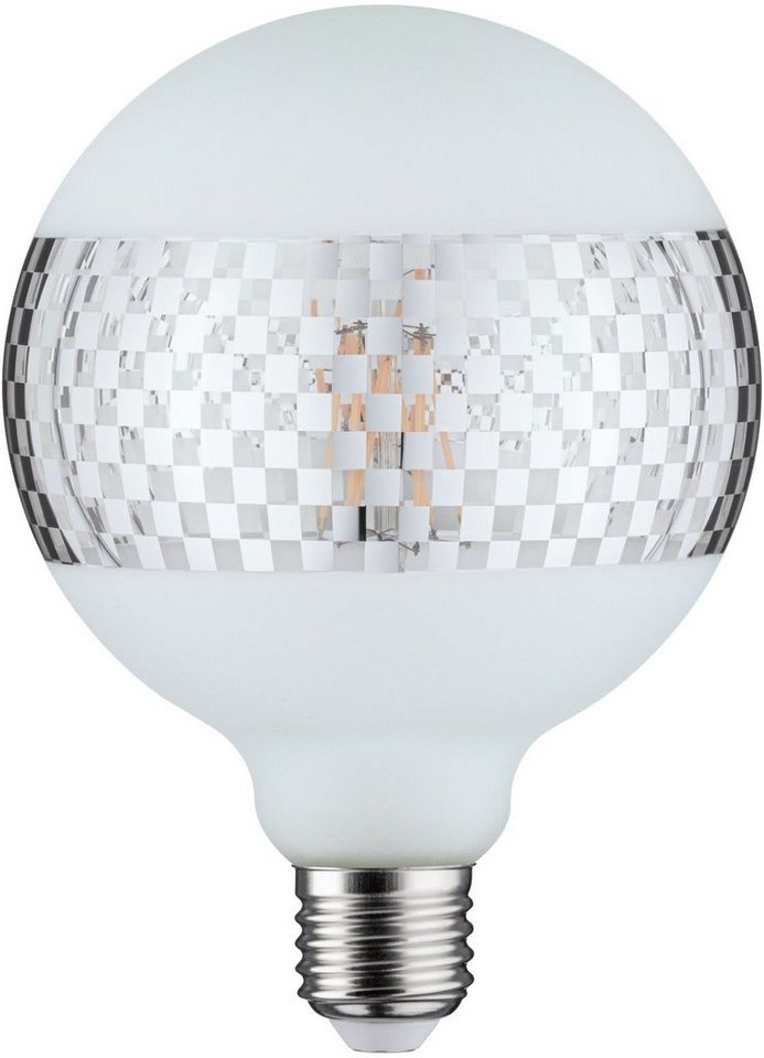 Paulmann »Globe 125mm Ringspiegel silberfarben glanz kariert« LED-Leuchtmittel, E27, 1 Stück, Warmweiß-HomeTrends