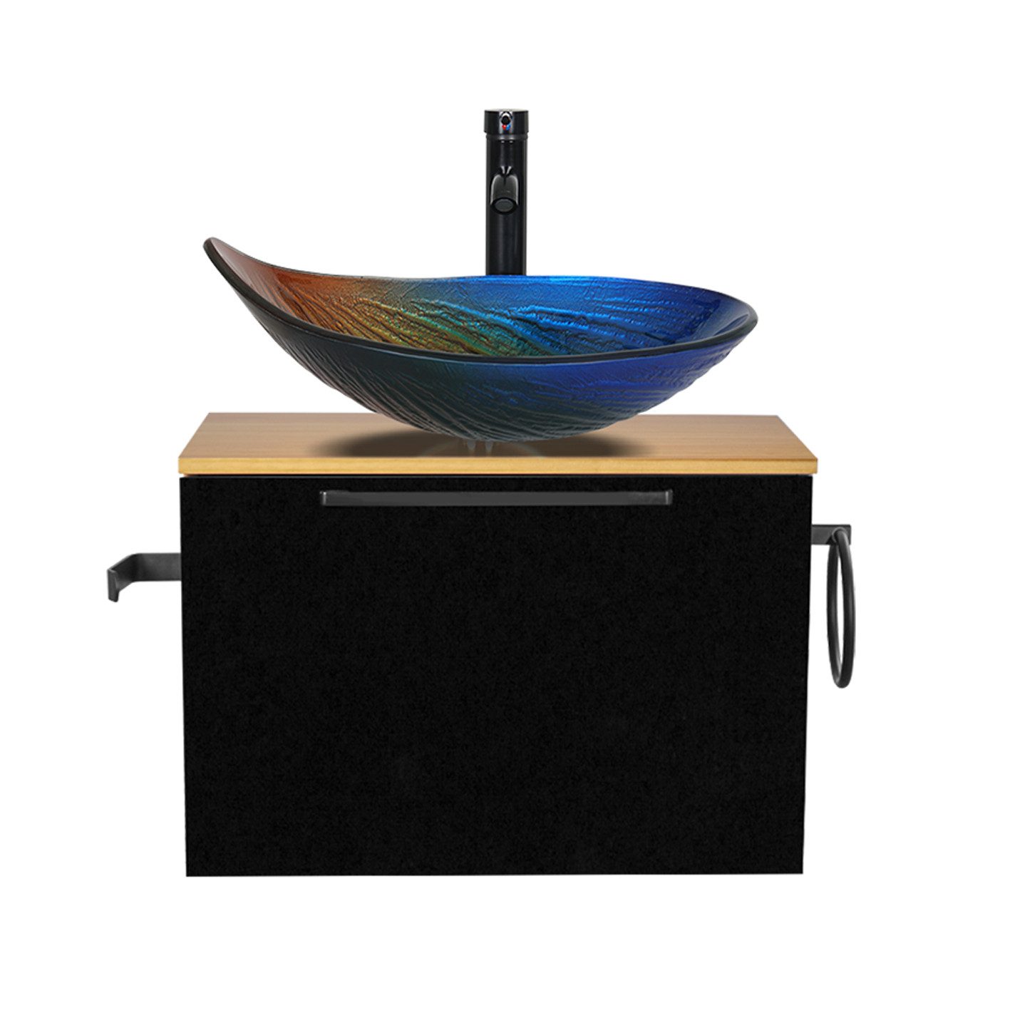 Puluomis Badezimmer-Set Waschbeckenunterschrank 60cm mit Waschbecken, (mit günstig online kaufen