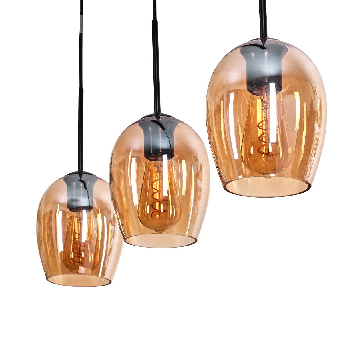 hofstein Pendelleuchte Pendellampe aus Metall/Glas in günstig online kaufen