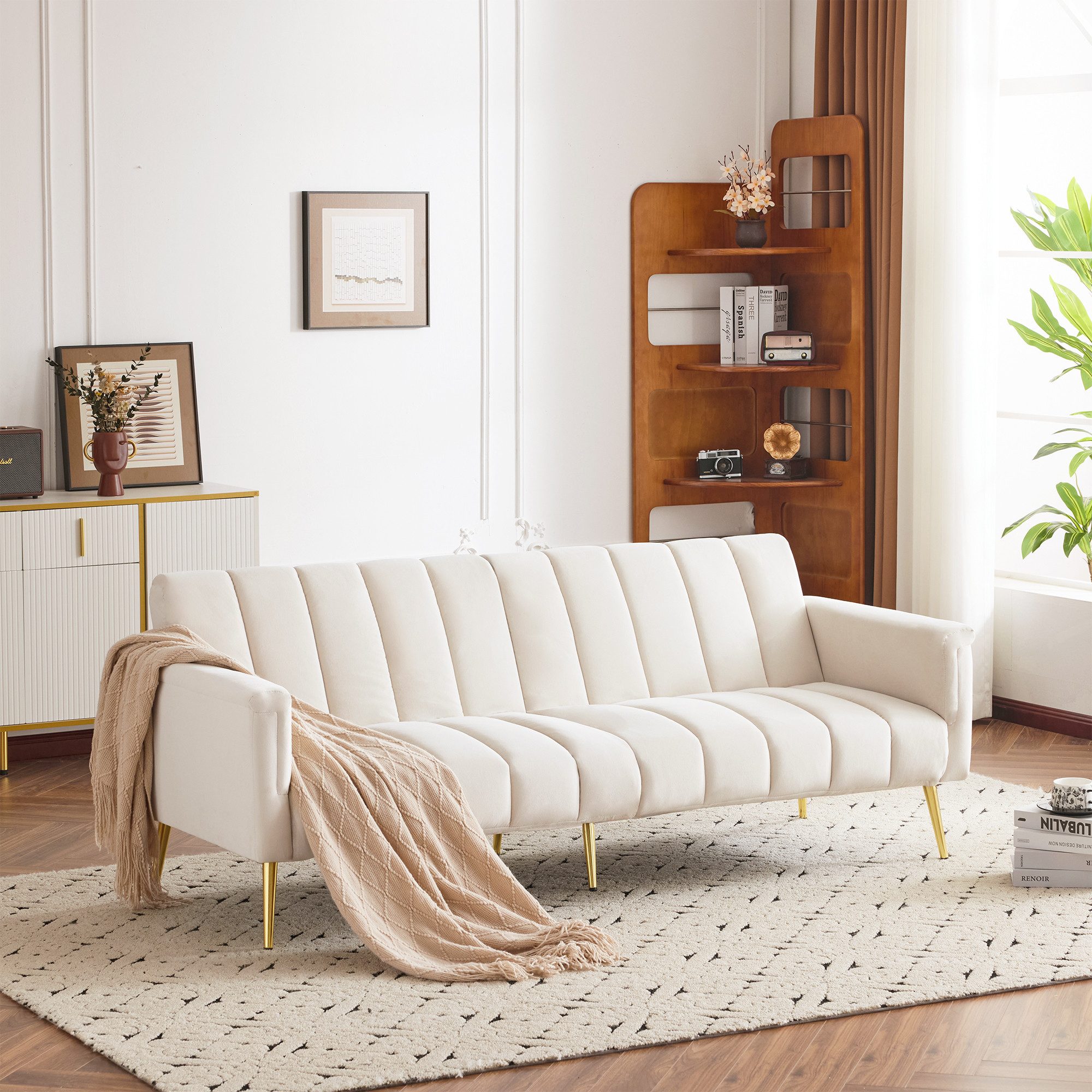 STILVORA Schlafsofa mit bettfunktion,Zweisitzer-Klappsofa Kleines Wohnzimmersofa mit Kisse, 1 Teile
