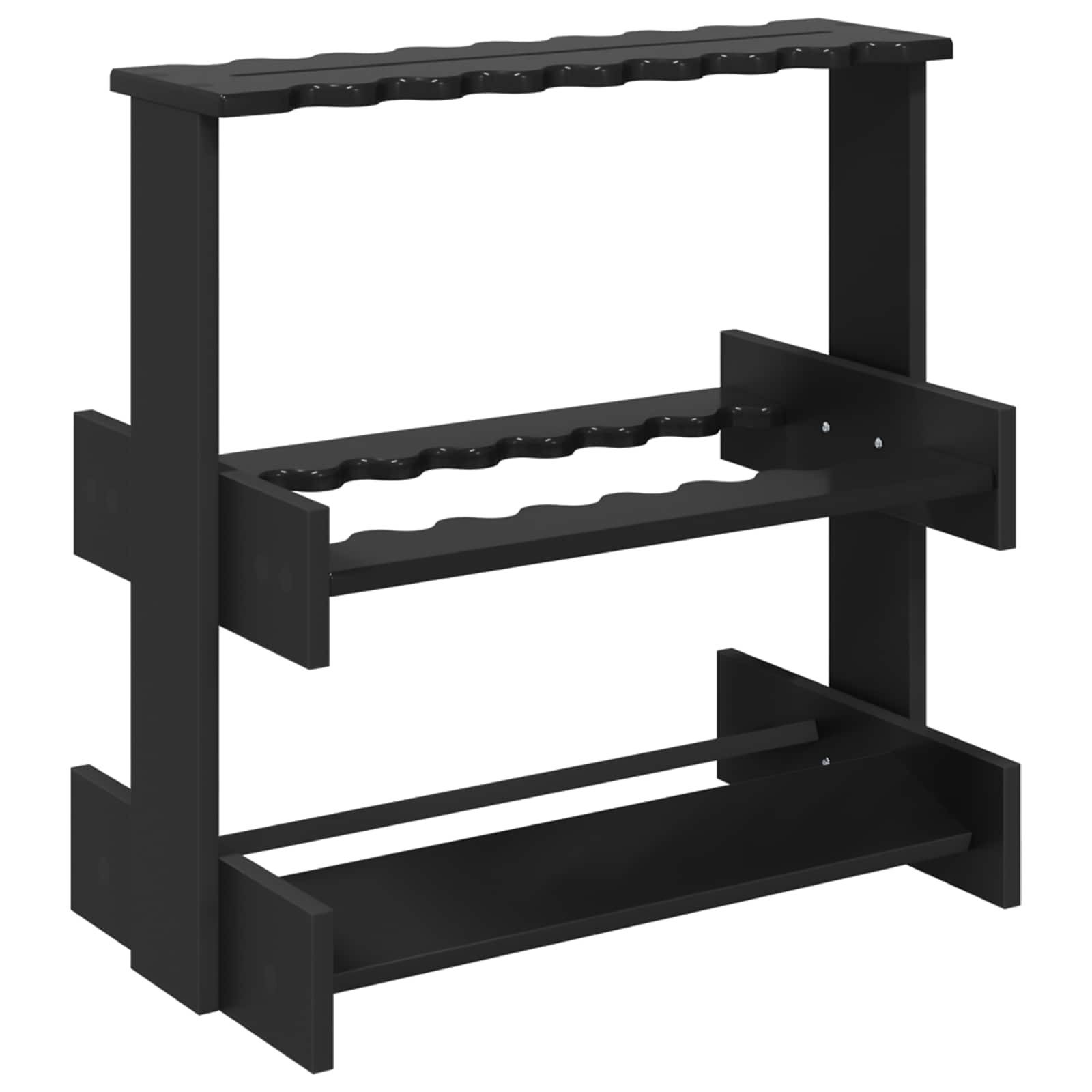 vidaXL Billardtisch Billardqueue-Ständer Holzwerkstoff 60 x 35 x 60 cm Schwarz, (1-tlg)