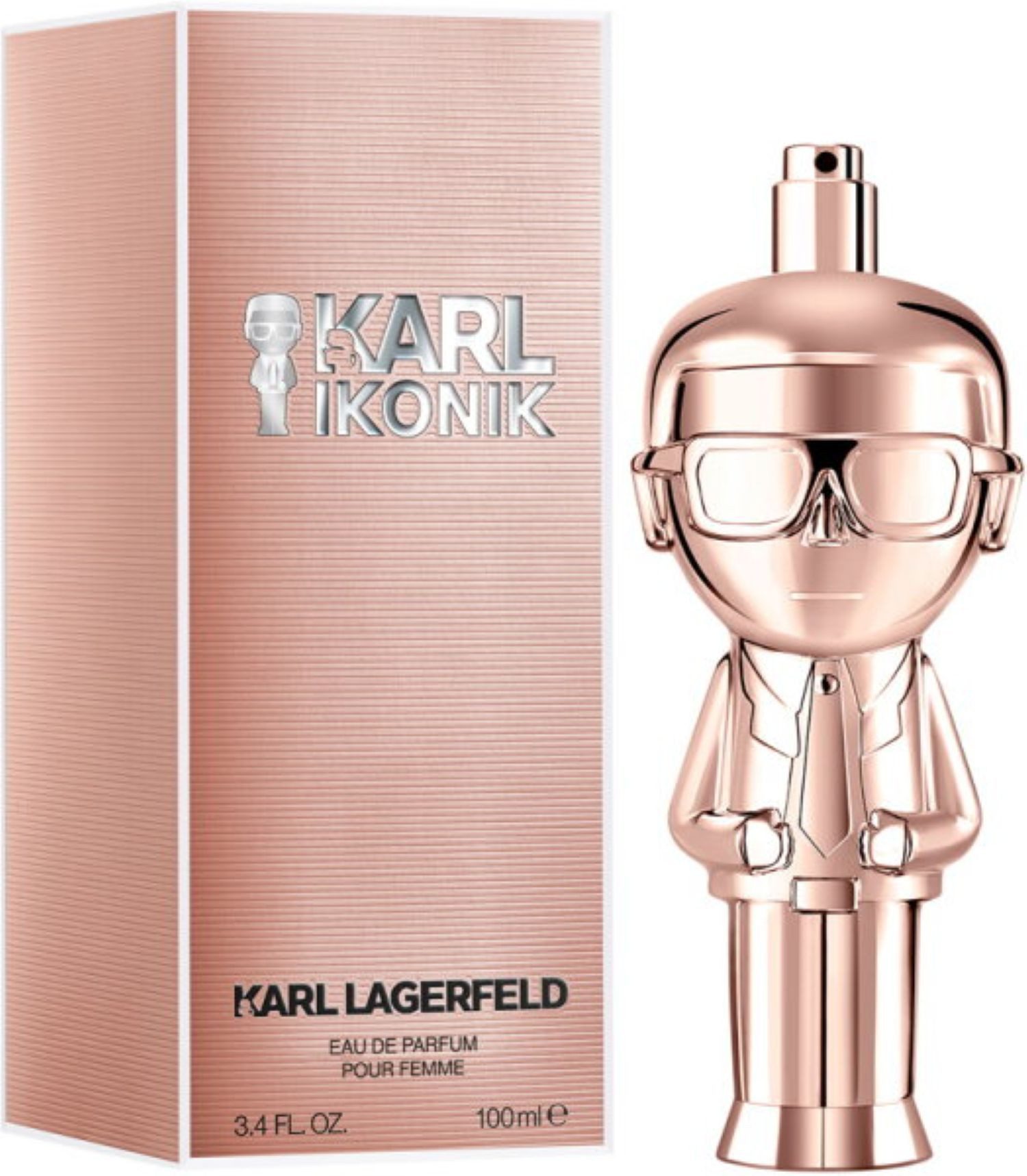 KARL LAGERFELD Eau de Parfum Ikonik for Women, luxuriöse Flakon in Rosé mit Signature-Form