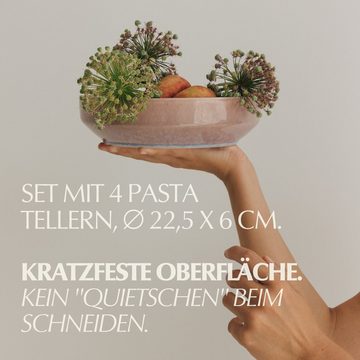 NAKOA Pastateller NAKOA Keramik Pastateller 4er Set, Pasta & Salatschüsseln, 22,5x6cm