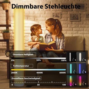Bettizia LED Stehlampe LED Stehleuchte Stehlampe Dimmbar Leseleuchte Deckenfluter RGB, 6W