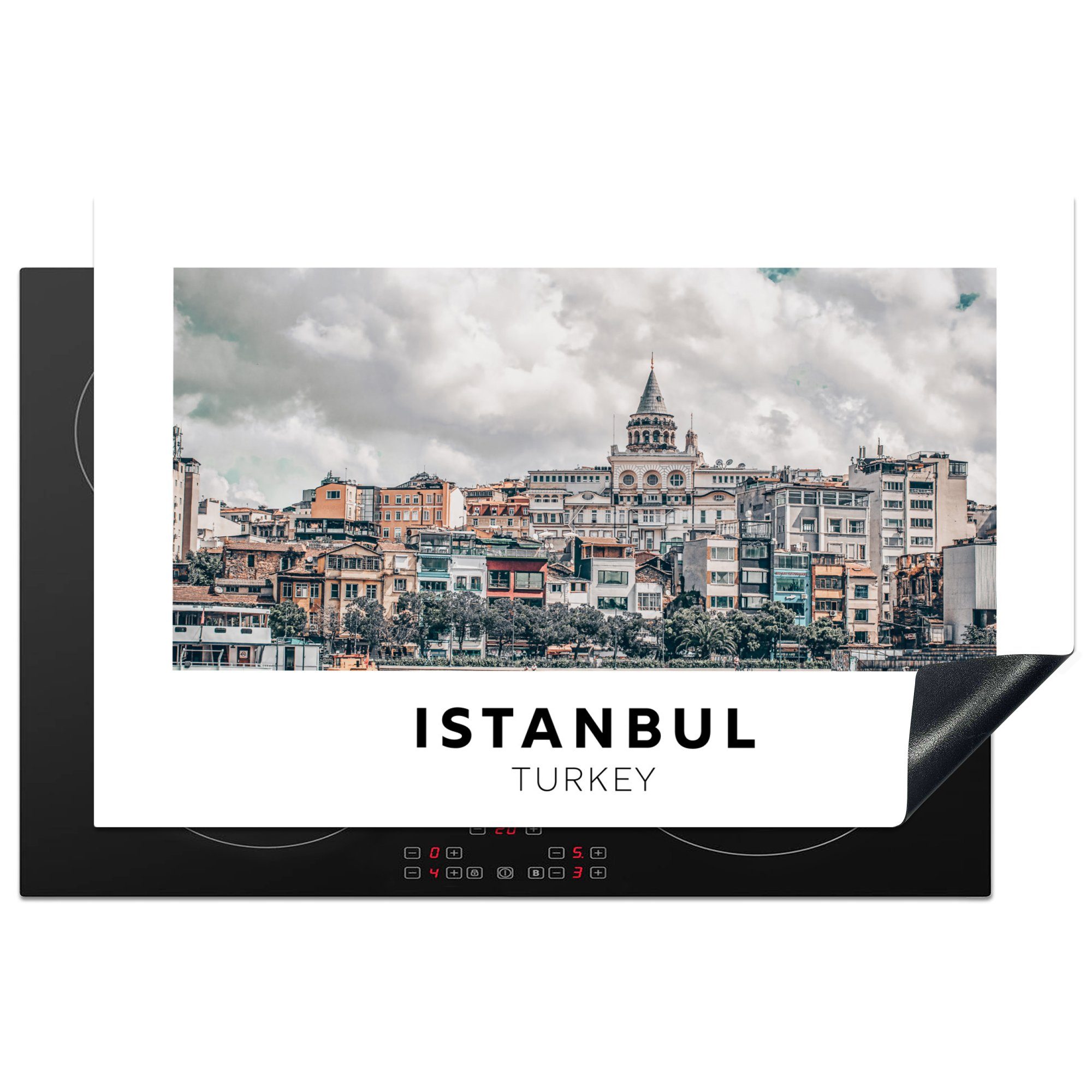 MuchoWow Herdblende-/Abdeckplatte Istanbul - Türkei - Architektur, Vinyl, (1 tlg), 81x52 cm, Induktionskochfeld Schutz für die küche, Ceranfeldabdeckung