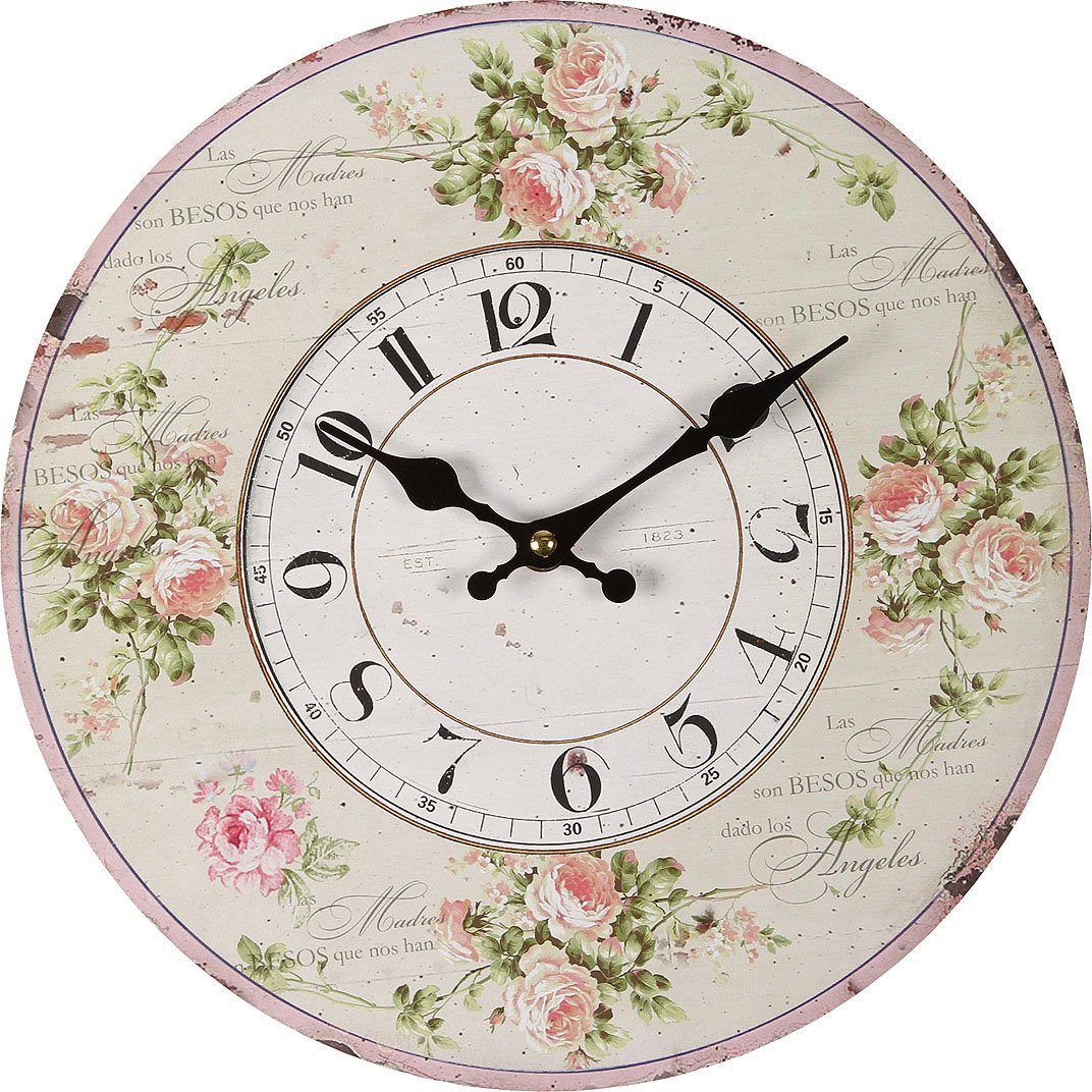 Wanduhr Rosen Wanduhr 28cm