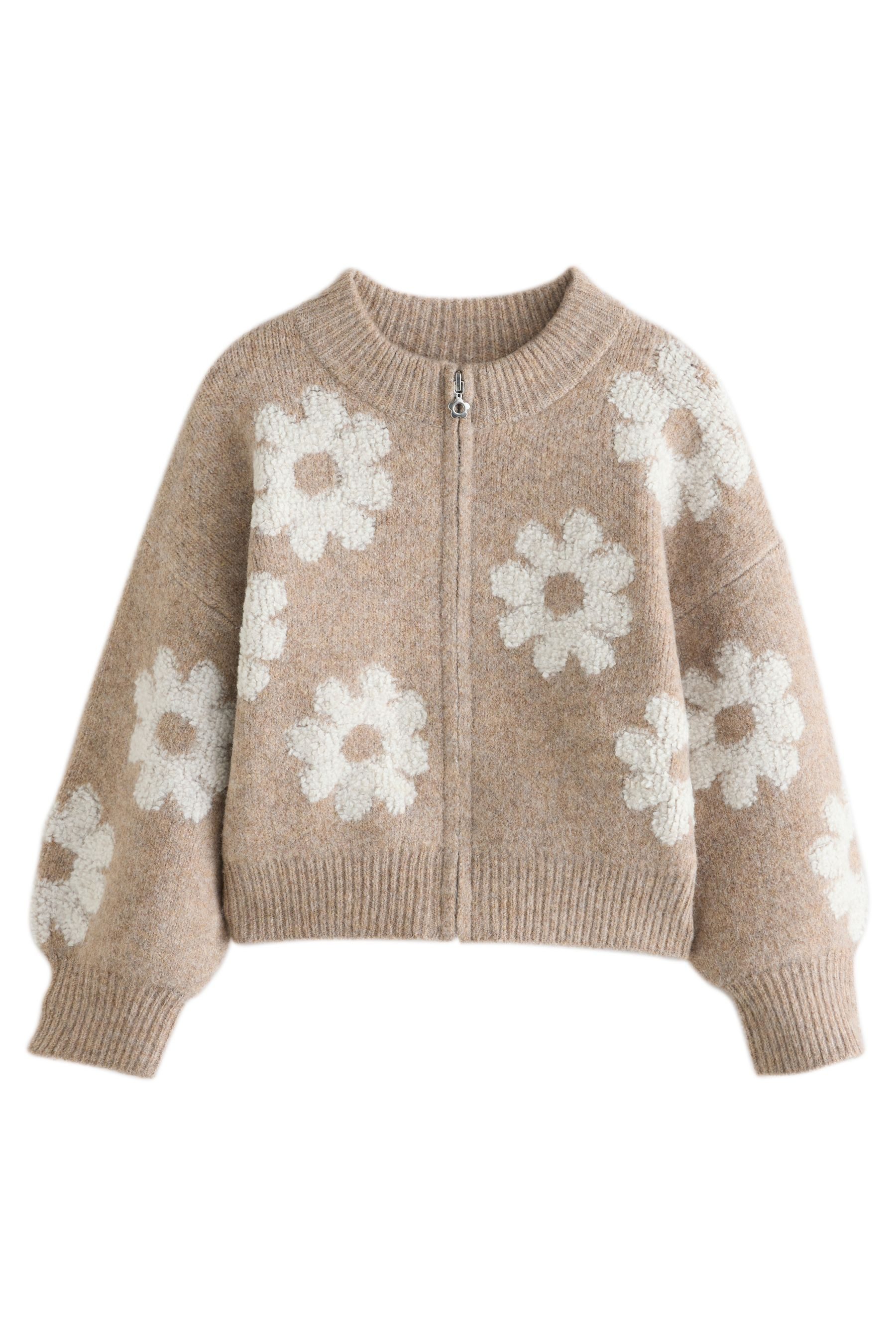 Strickjacke Cardigan mit durchgehendem Reißverschluss