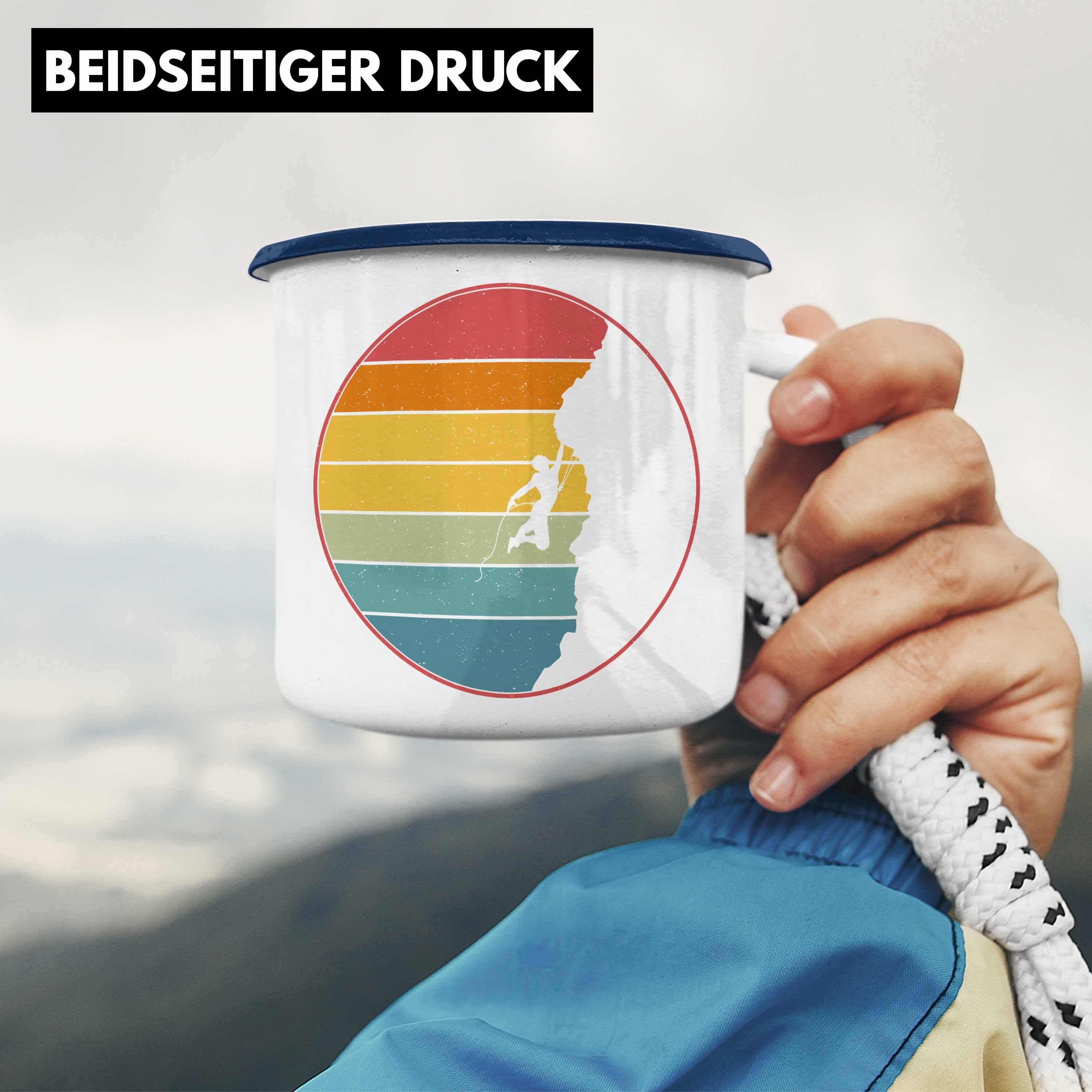 - Thermotasse Boulder Klettern Bergsteigen Geschenk Trendation Berge Trendation Emaille Blau Tasse Geschenkidee