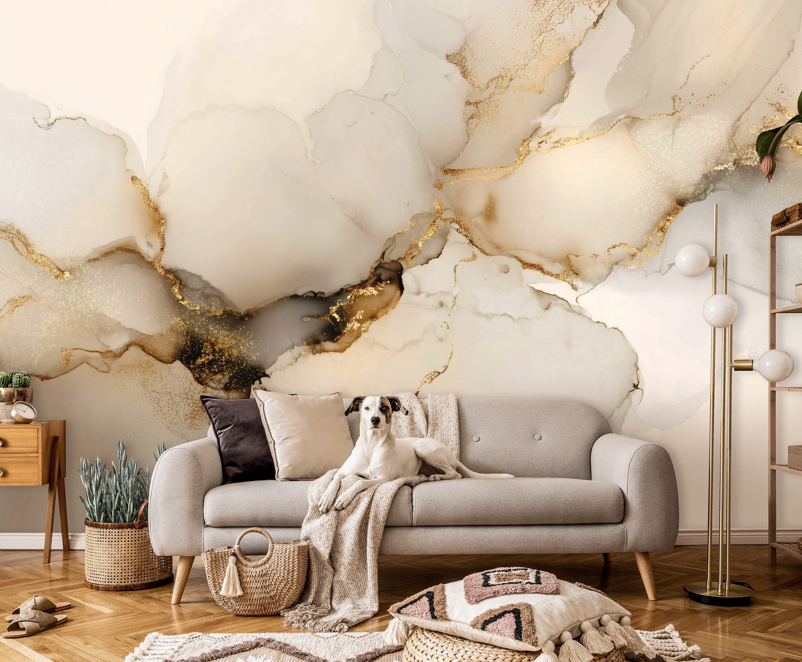 Wallarena Fototapete Marmor Weiß Gold Vlies Tapete Wohnzimmer Schlafzimmer günstig online kaufen