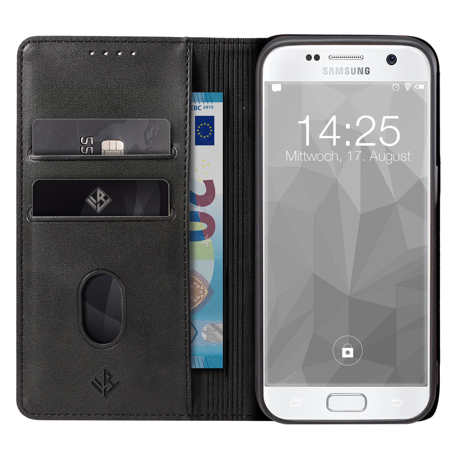 Tec-Expert Handyhülle Tasche Hülle für Samsung Galaxy S7 5.1 Zoll, 5.1", Cover Klapphülle Case mit Kartenfach Fliphülle aufstellbar – Bild 2 von 5
