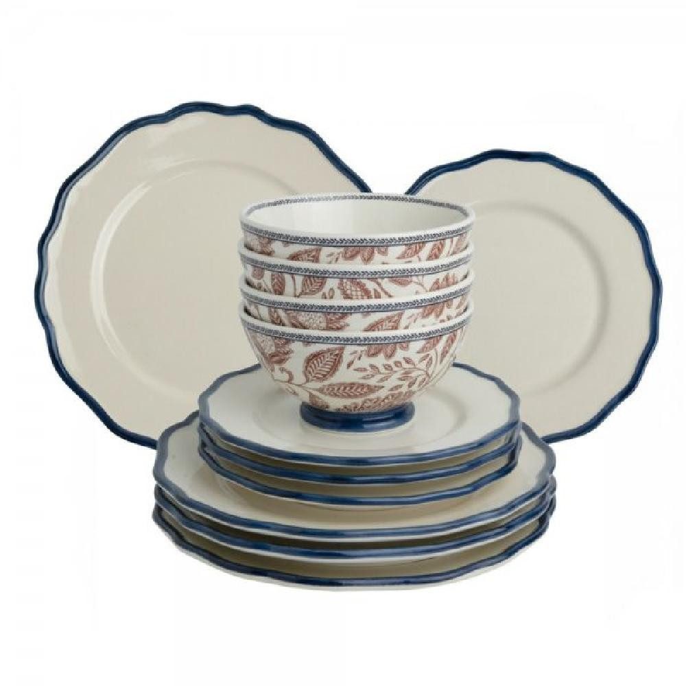 LAURA ASHLEY Geschirr-Set Geschirr-Set Hedingham Blue Terra (12-teilig)