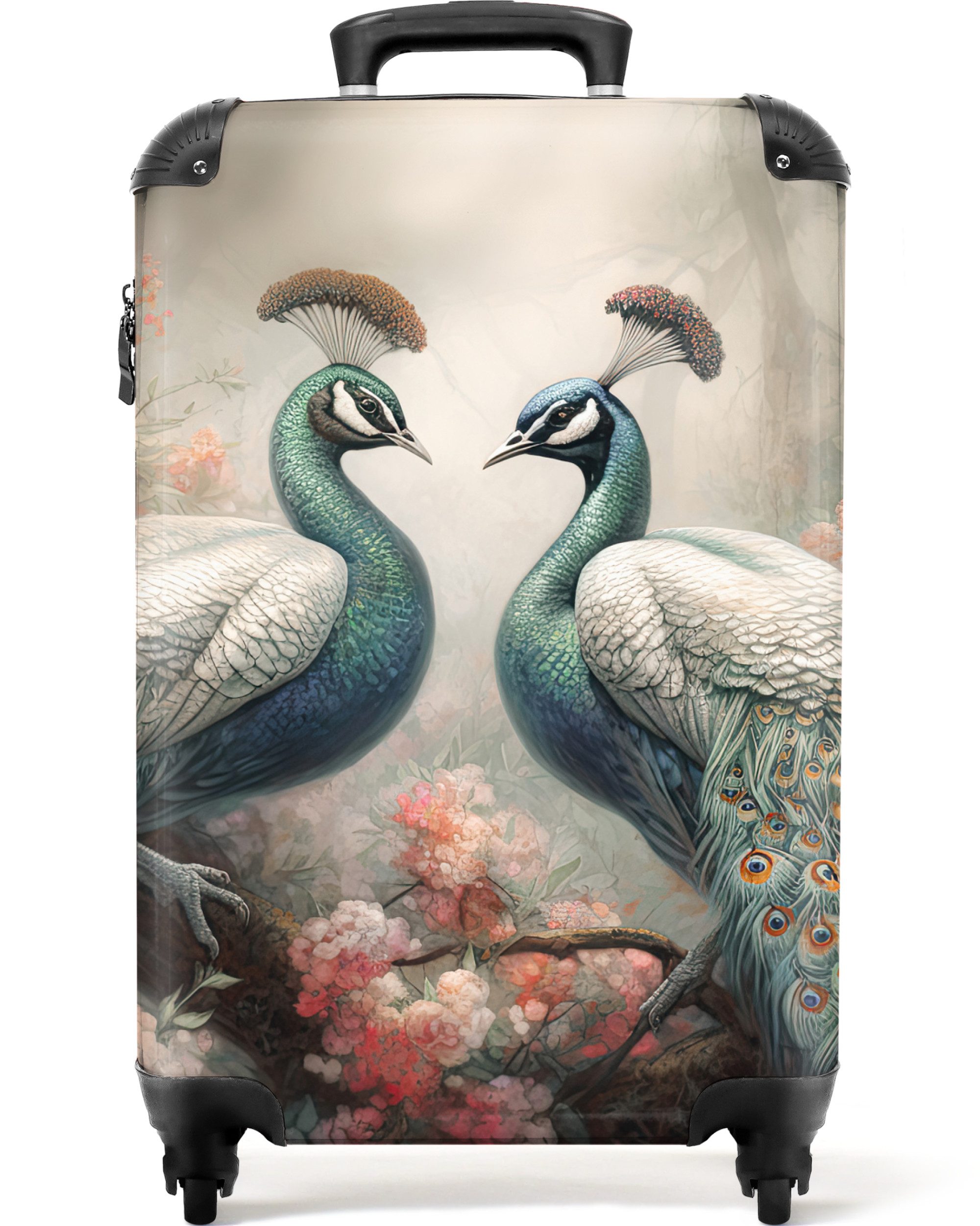 NoBoringSuitcases.com© Hartschalen-Trolley Pfaue - Pfauenfedern - günstig online kaufen