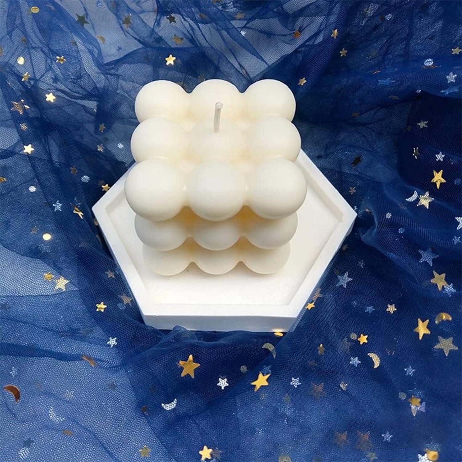 LuxusKollektion Formkerze Bubble Kerze aus Soja Bienenwachs, Handmade, natürlich, Aromatherapie