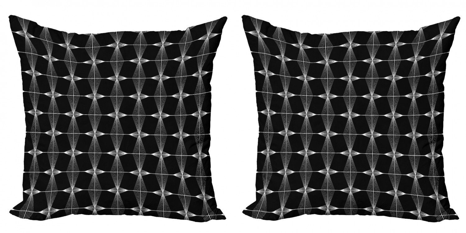 Kissenbezüge Modern Accent Doppelseitiger Digitaldruck, Abakuhaus (2 Stück), Gitter Symmetrische Details Moderne