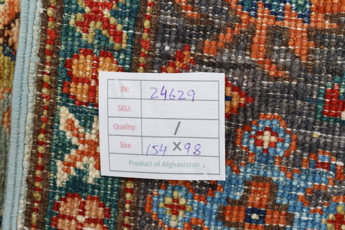 Handgeknüpfter Orientteppich, Höhe: Super Kazak Nain Orientteppich Trading, mm rechteckig, 98x154 5
