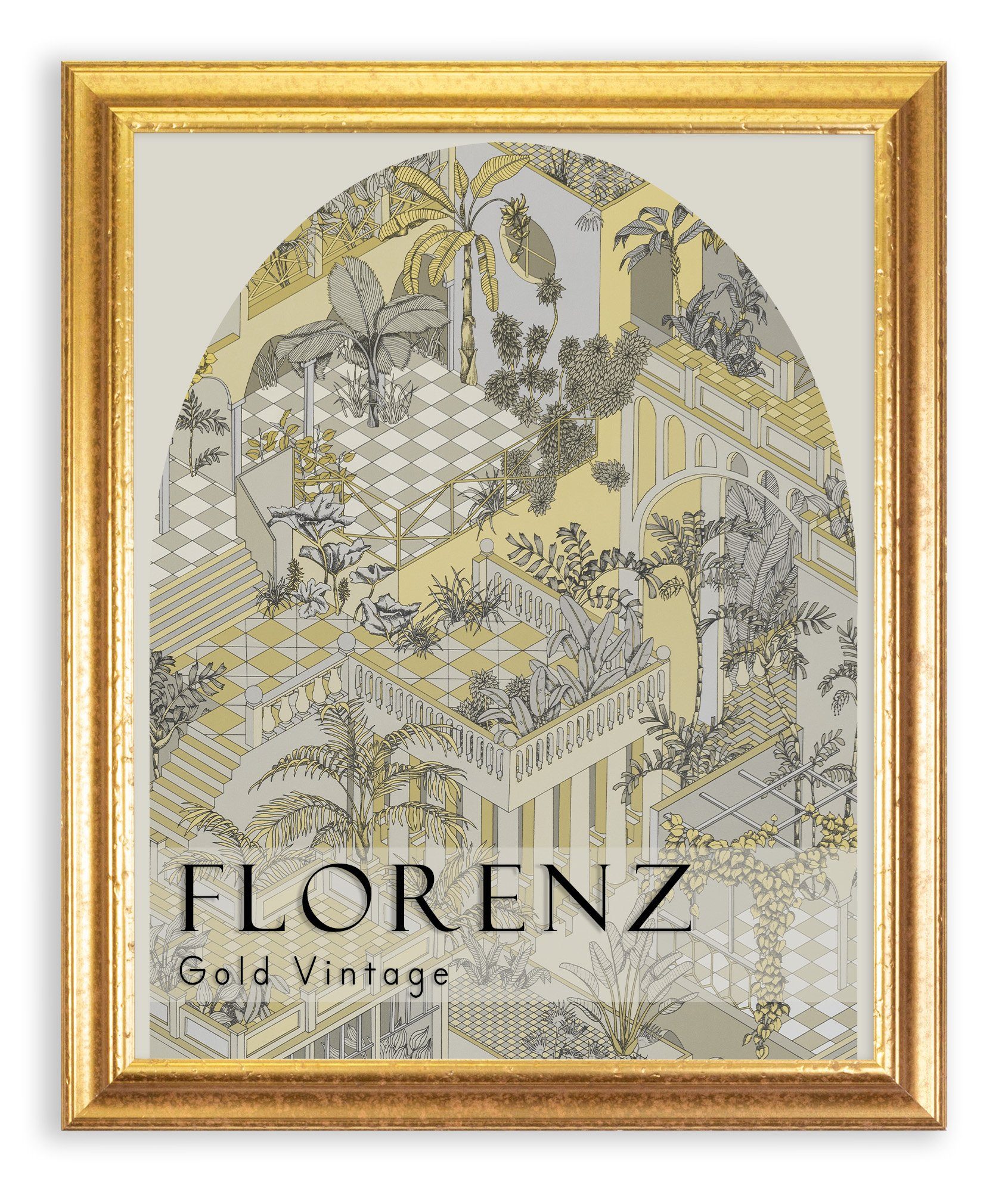 BIRAPA Einzelrahmen Bilderrahmen Florenz, (1 Stück), 20x20 cm, Gold Vintage, Holz