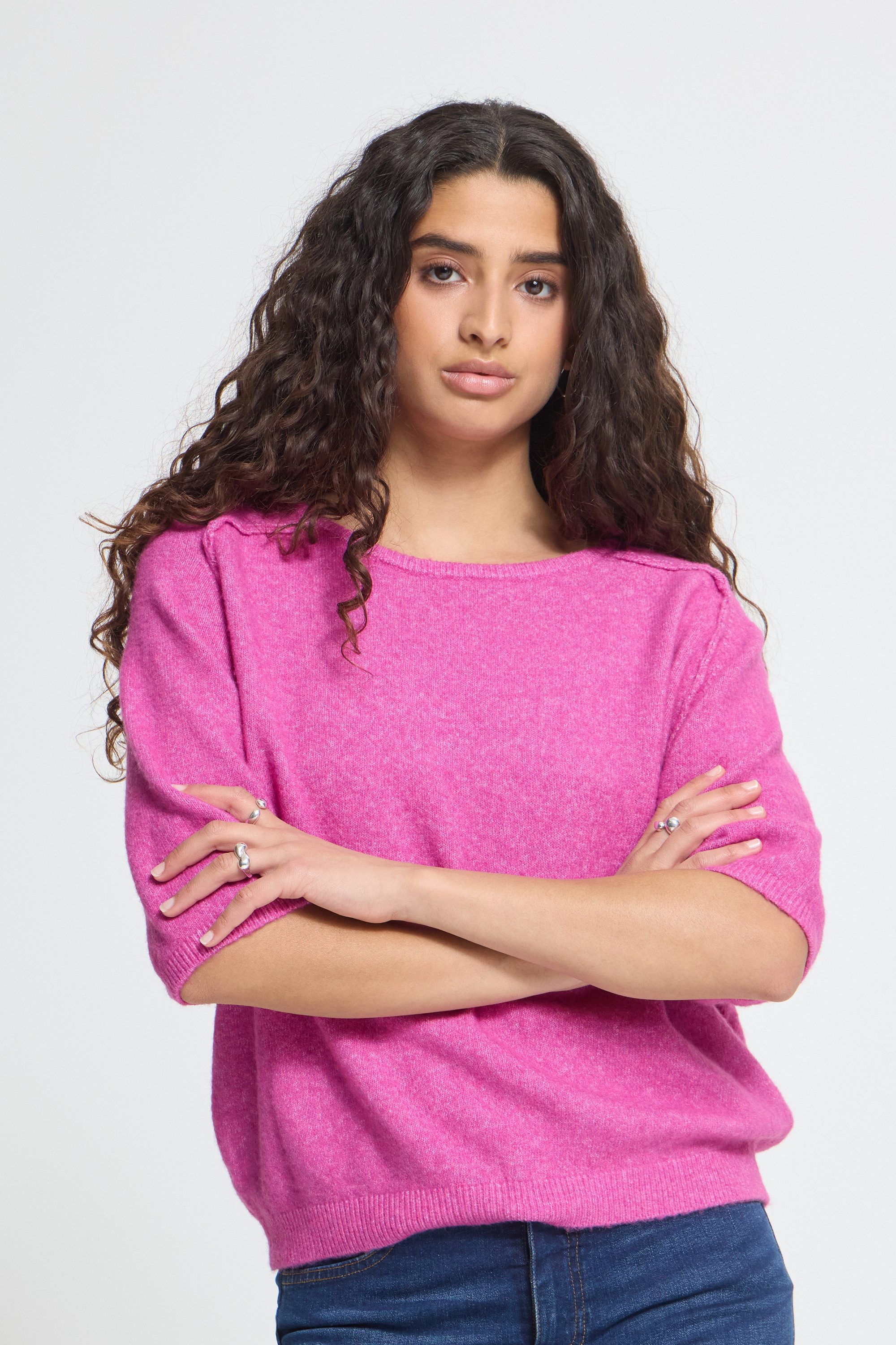 Strickpullover Kurzarm-Bluse IHDASILA