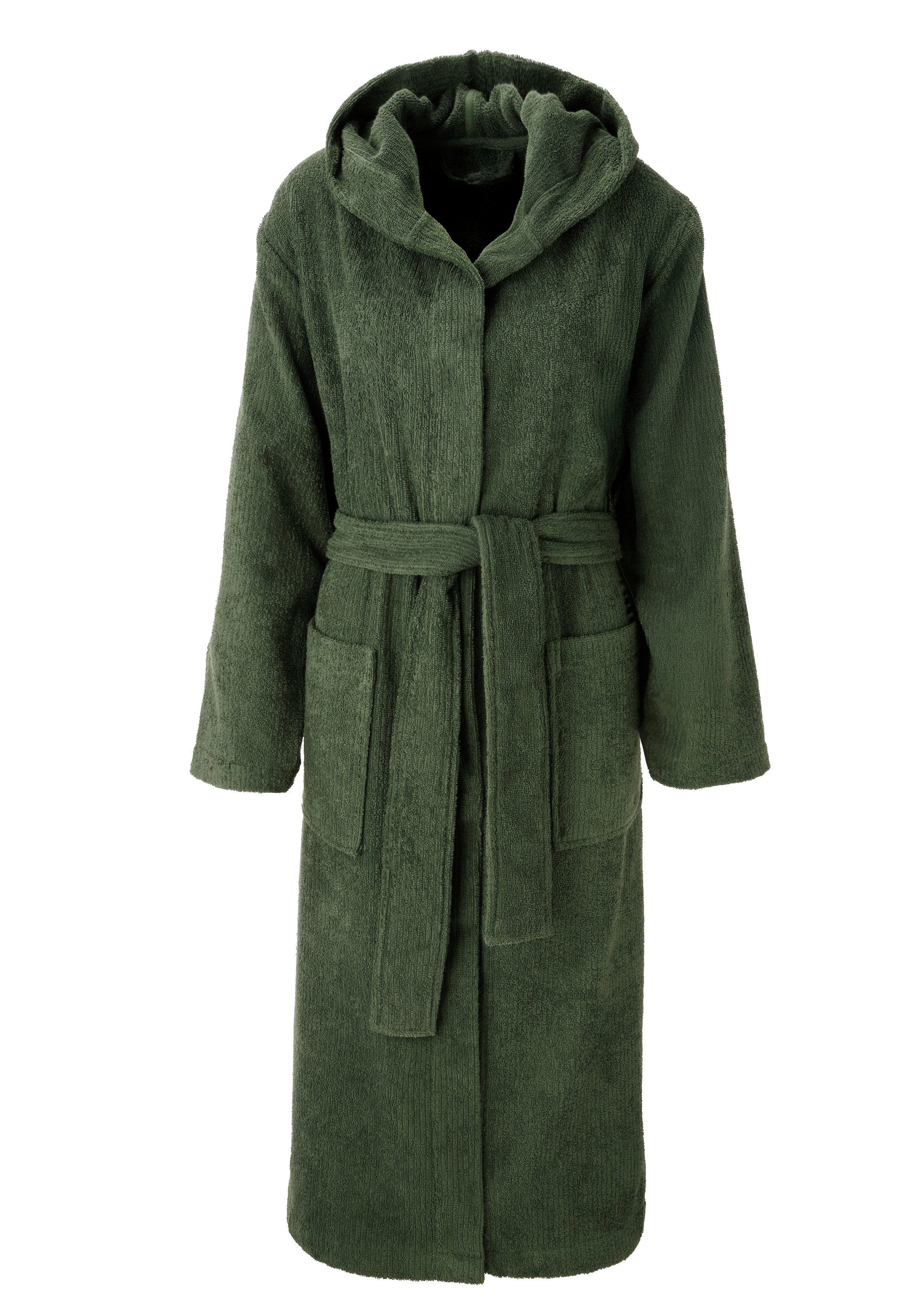OTTO home Unisex-Bademantel Riva, für Damen & Herren, Standard & Premium Qualität, Langform, Walkfrottee, Kapuze, Gürtel, 100 % Baumwolle, Reise, Hotel, Sauna, XS-3XL