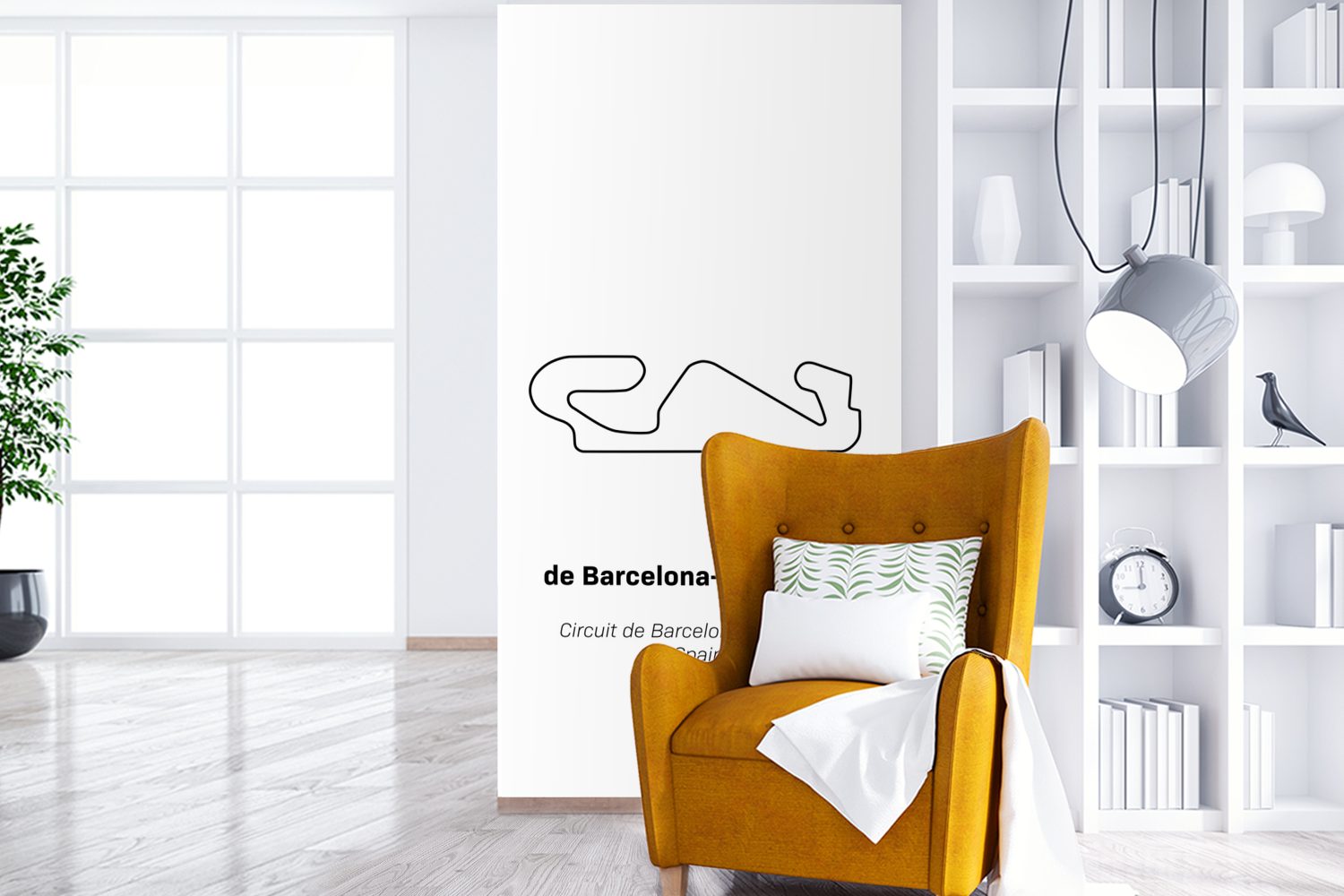 Küche, - Matt, St), Wohnzimmer bedruckt, Vliestapete - (2 Fototapete Rennstrecke Barcelona, Fototapete MuchoWow für F1 Schlafzimmer