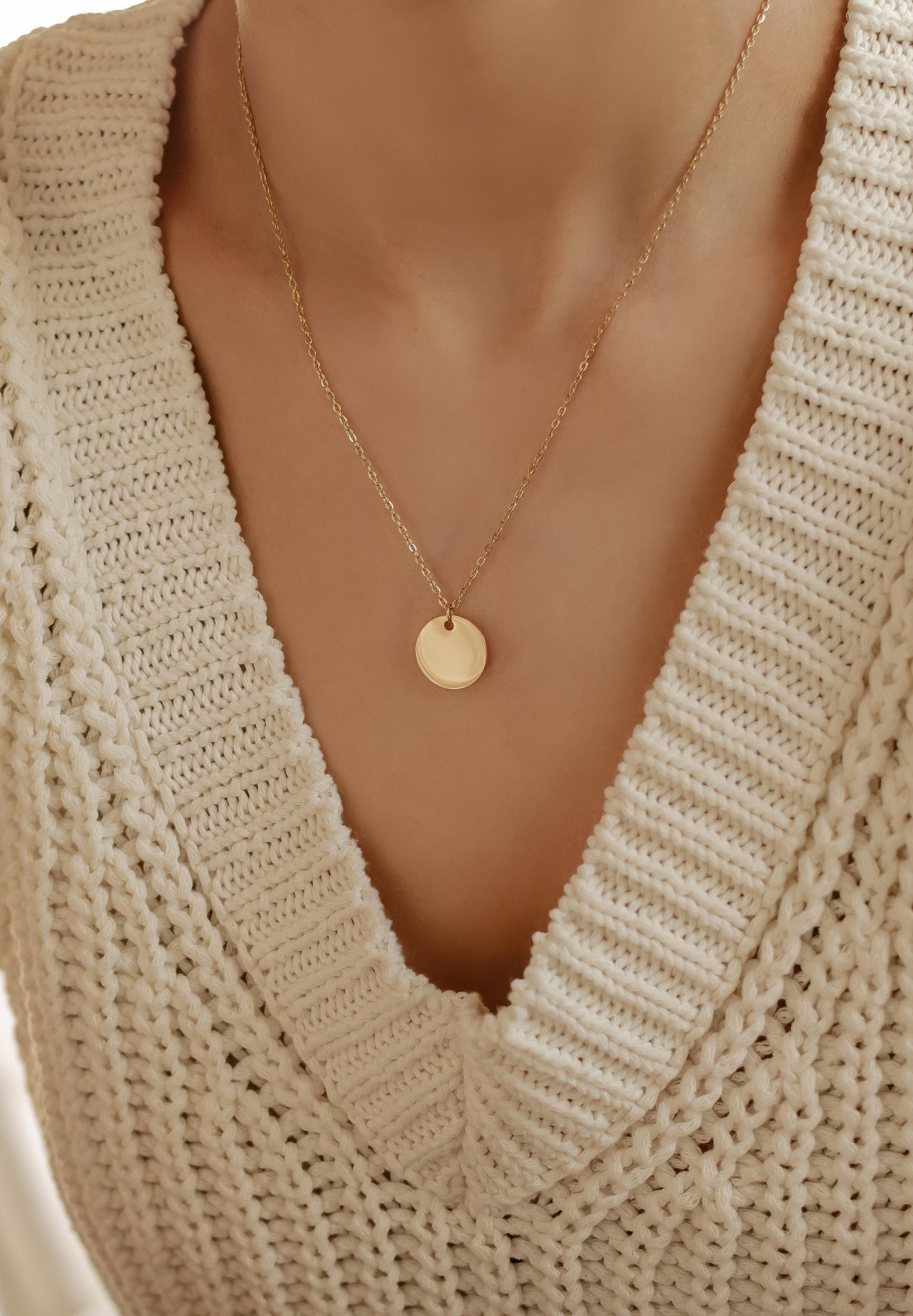 Hey Happiness Kette mit Gravur ‘Beste Mama’ Kreis Plättchen hängend, 18K Roségold vergoldet, Damen Kette Edelstahl Anhänger graviert, wasserfest