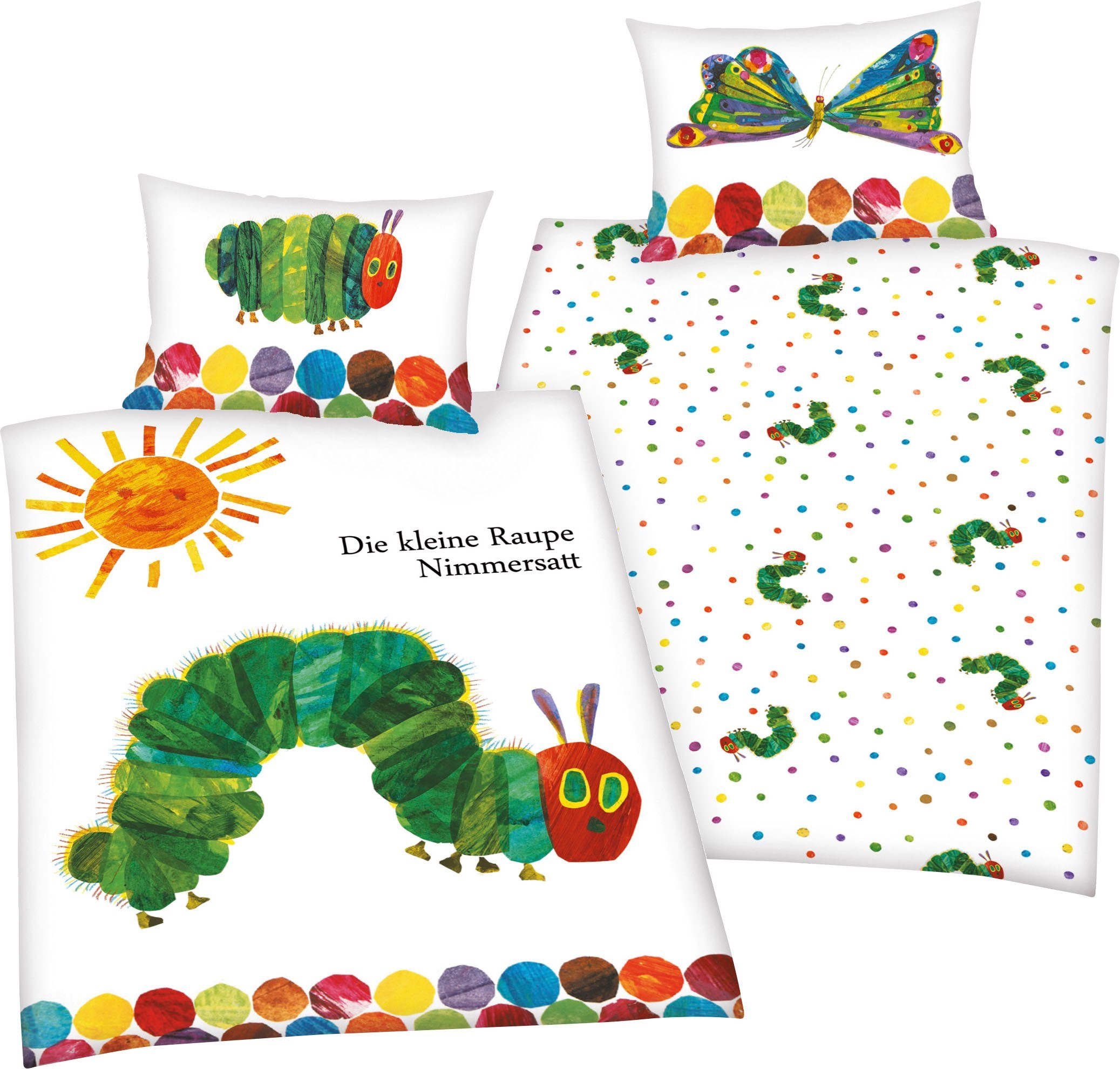 Baby Best Die Kleine Raupe Nimmersatt Renforcé-Bettwäsche Raupe Nimmersatt 40x60 / 100x135 cm